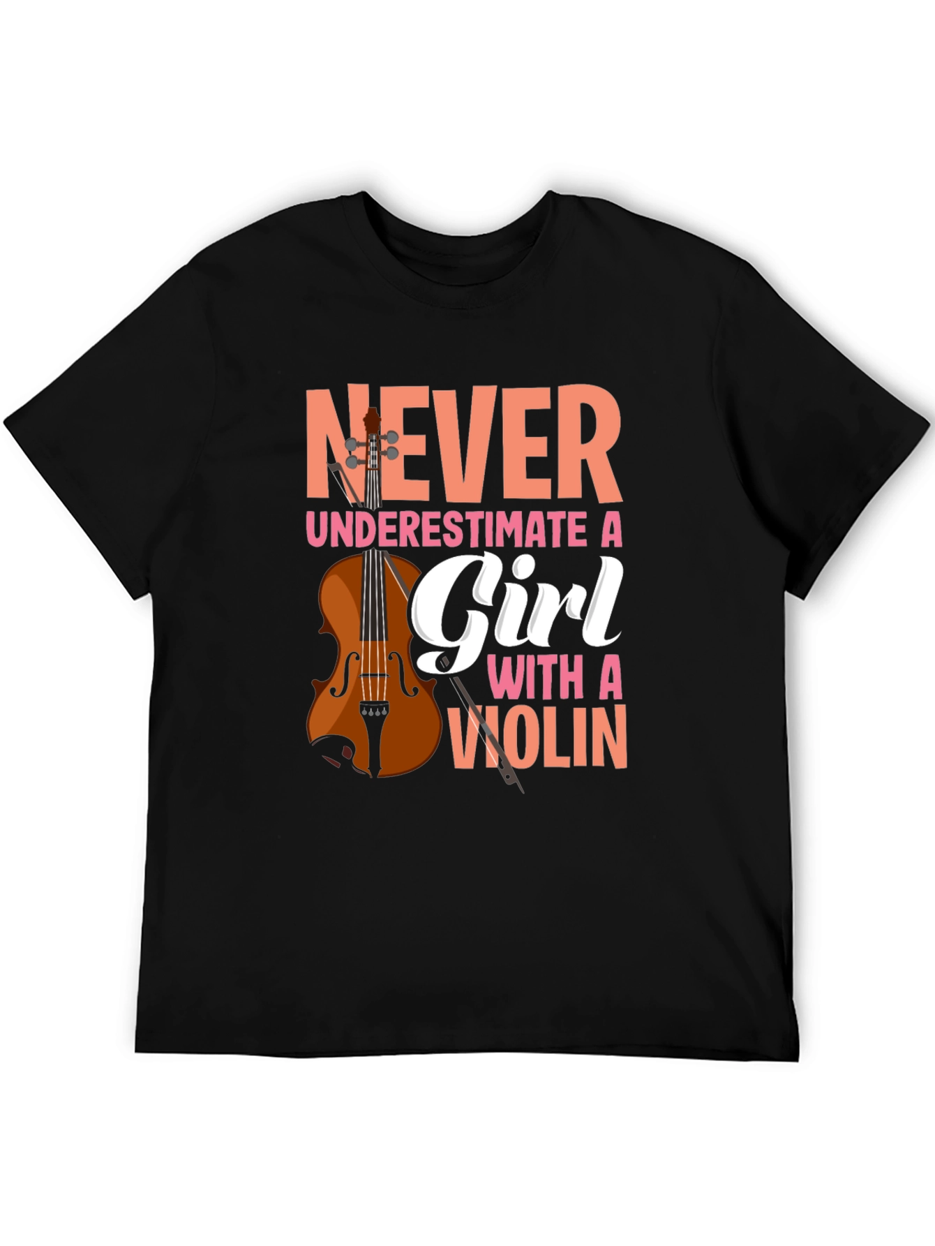 Never Underestimate A Girl With A Violin T-Shirt