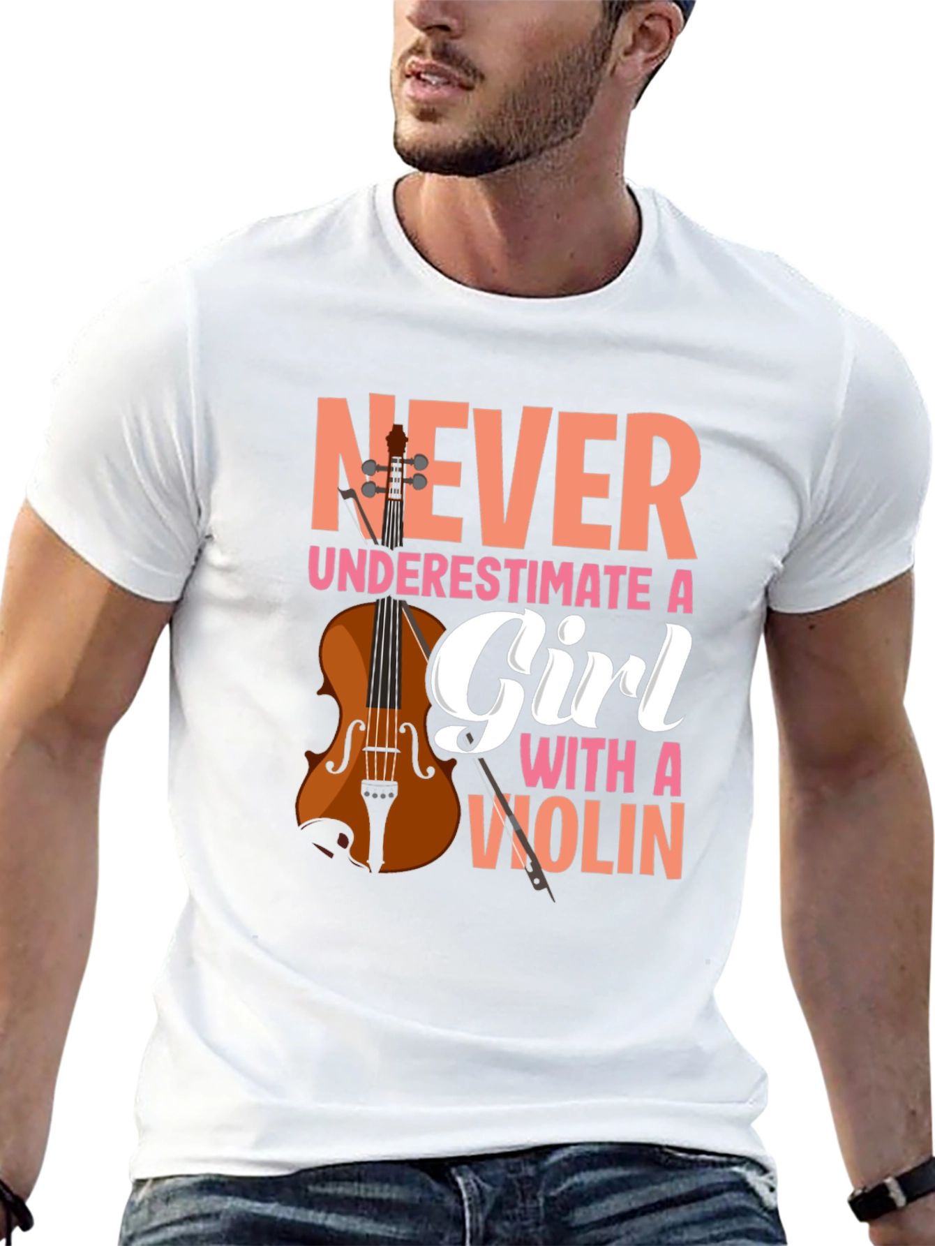 Never Underestimate A Girl With A Violin T-Shirt