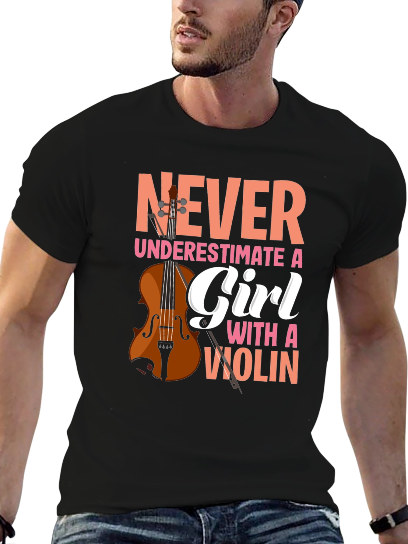 Never Underestimate A Girl With A Violin T-Shirt