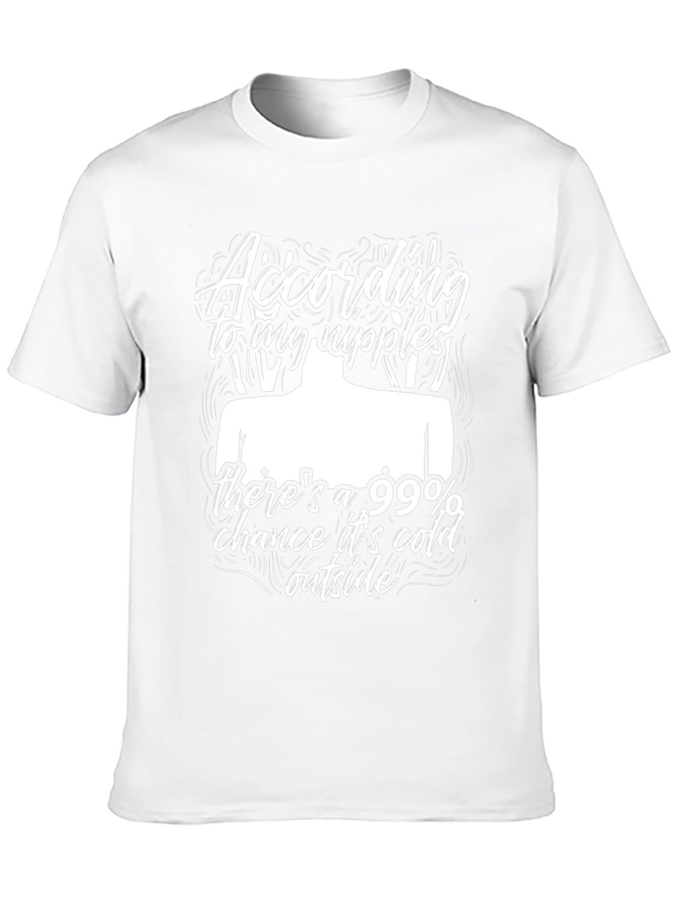 Funny Cold Nipples Graphic Black T-Shirt