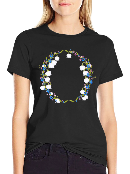Floral Wreath T-Shirt - Lily of the Valley Design