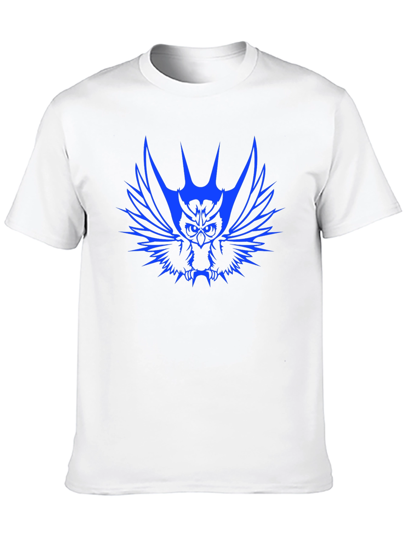 Owl Graphic Black T-Shirt - Unique Blue Design