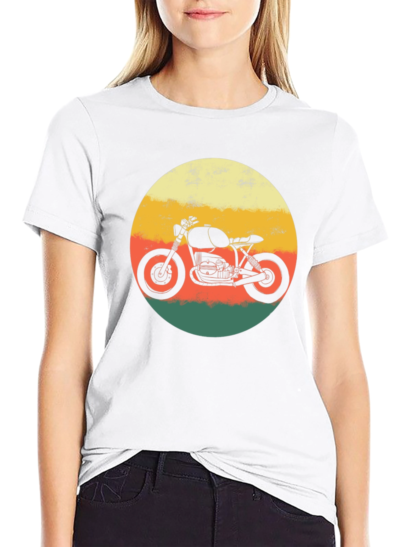 Retro Motorcycle T-Shirt - Black