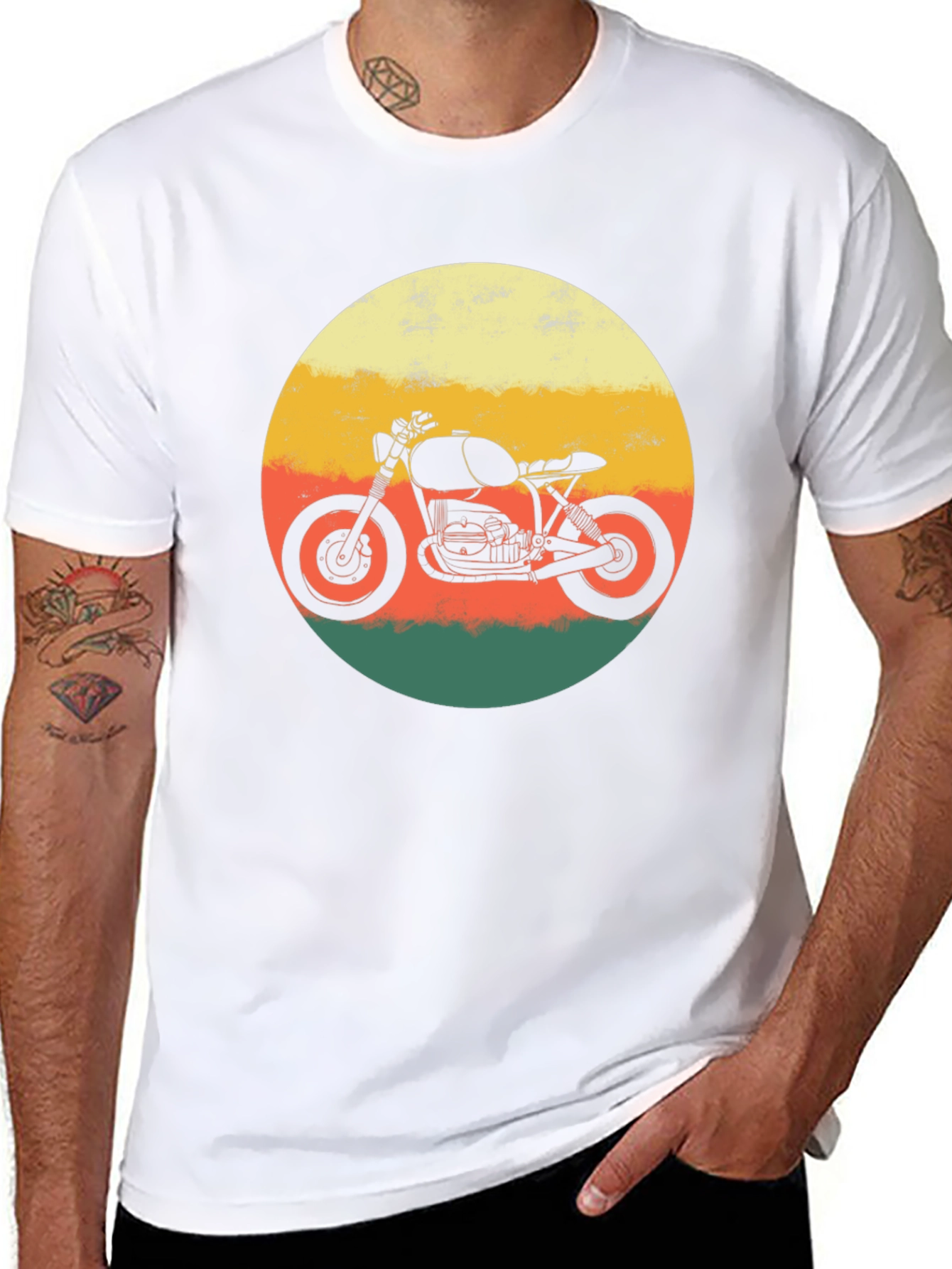 Retro Motorcycle T-Shirt - Black