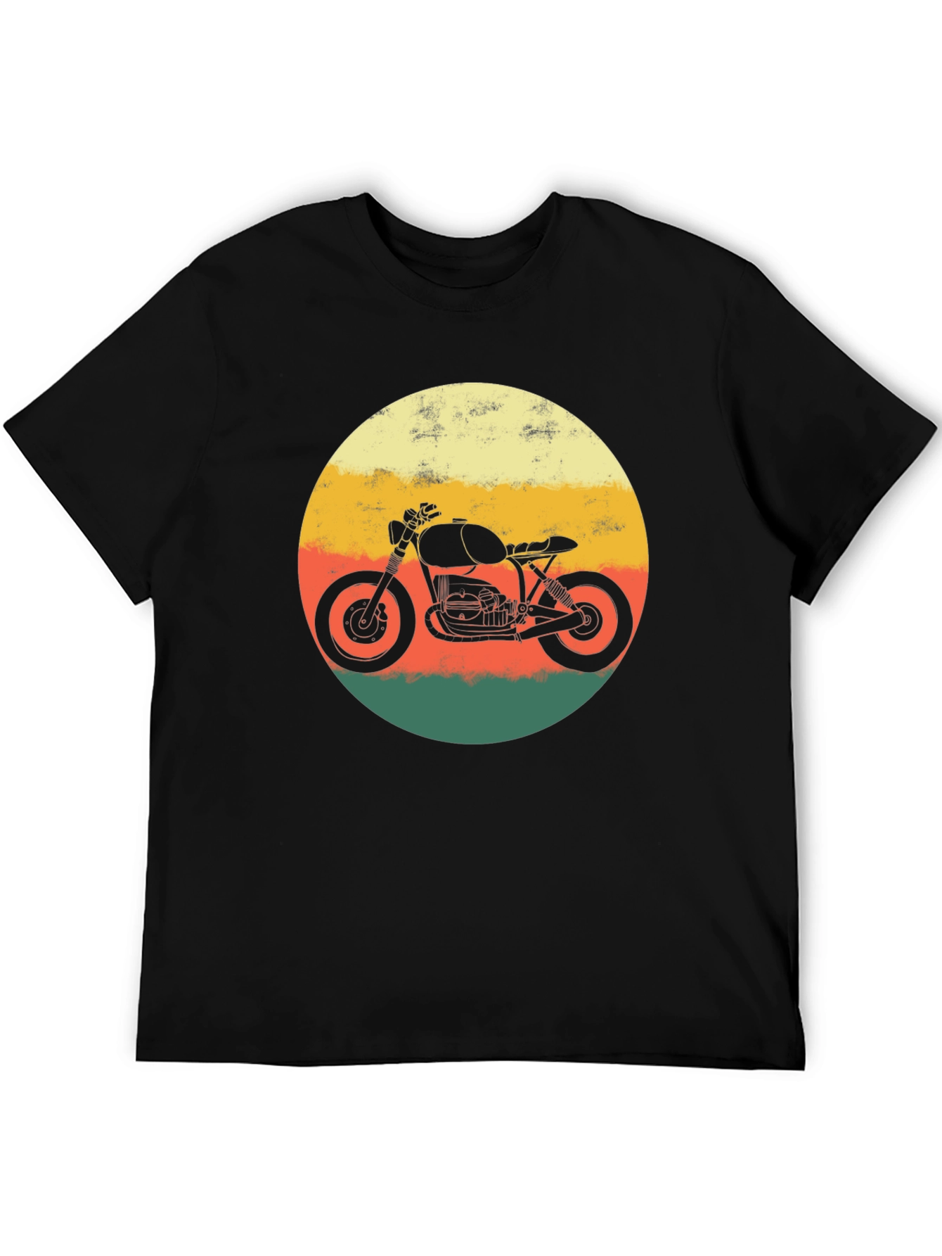 Retro Motorcycle T-Shirt - Black