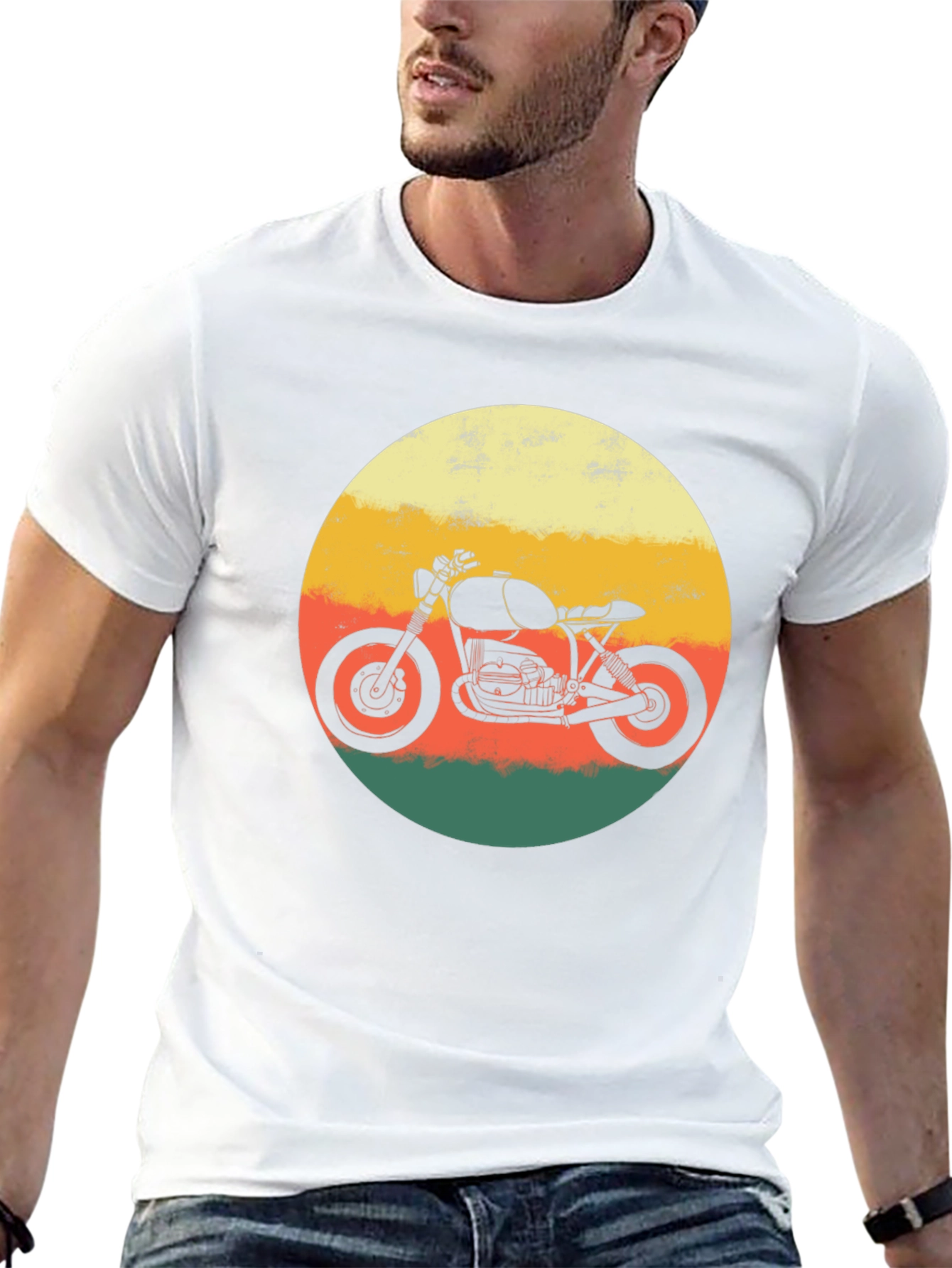 Retro Motorcycle T-Shirt - Black