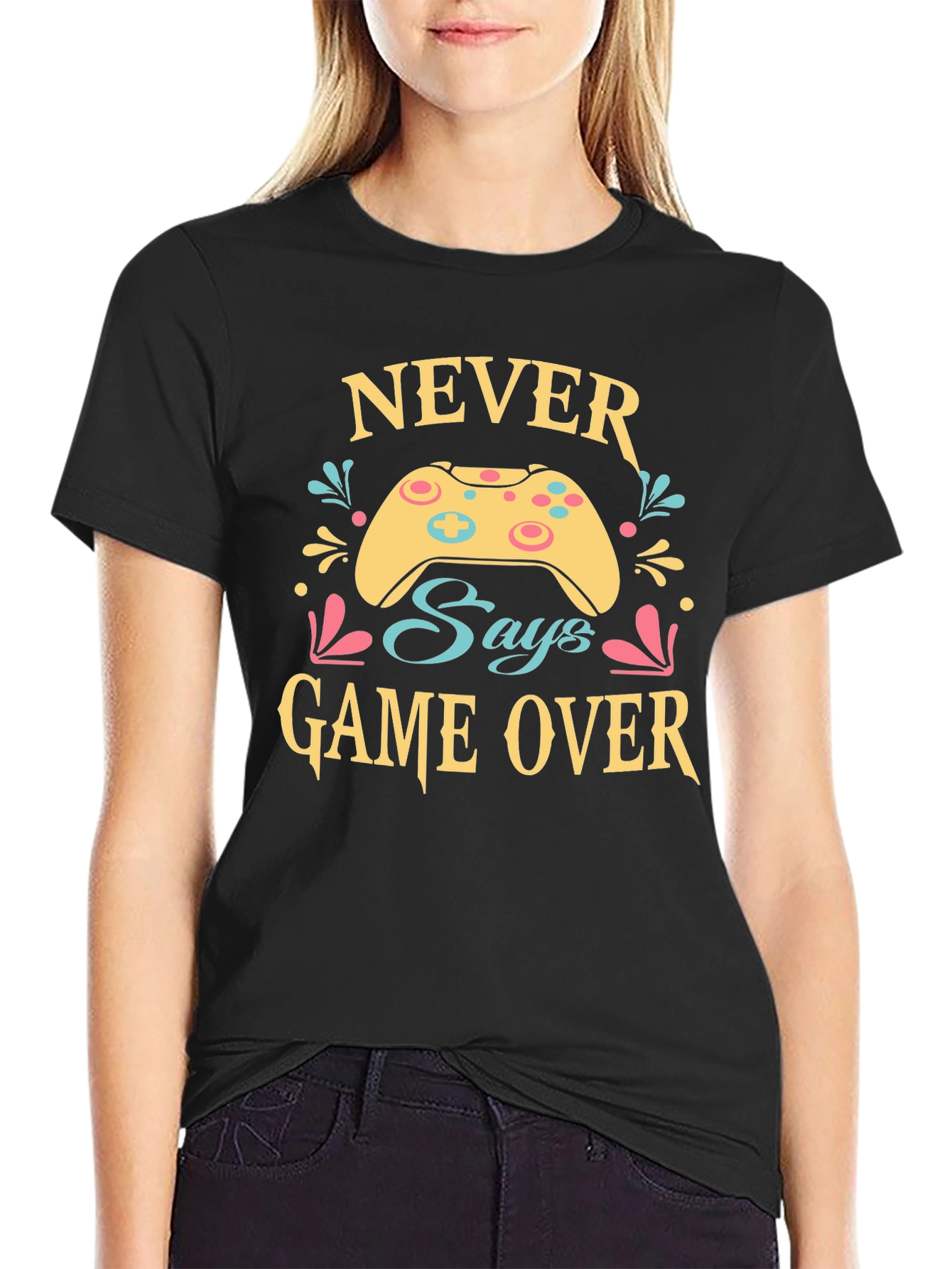 Never Says Game Over Graphic Tee - Gamer T-Shirt
