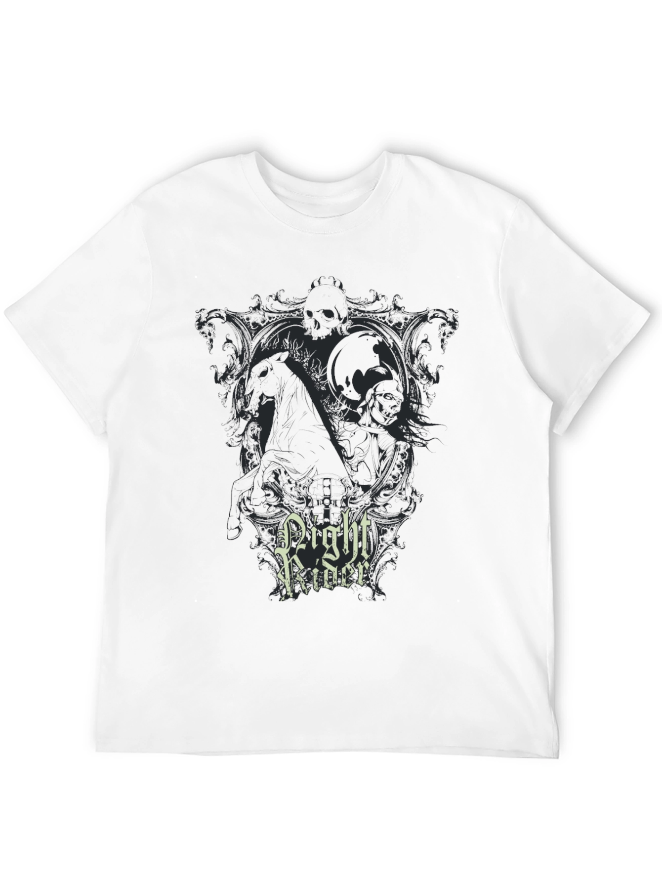 Night Rider Graphic Print Black T-Shirt