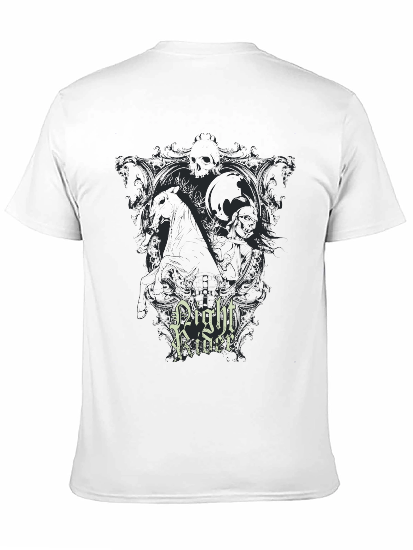 Night Rider Graphic Print Black T-Shirt