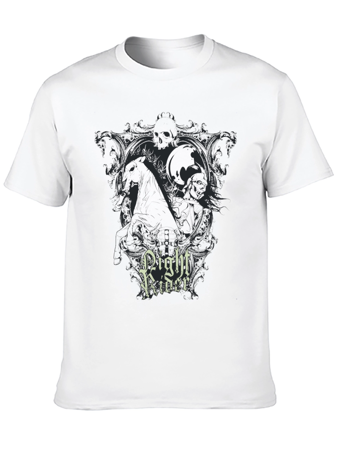Night Rider Graphic Print Black T-Shirt
