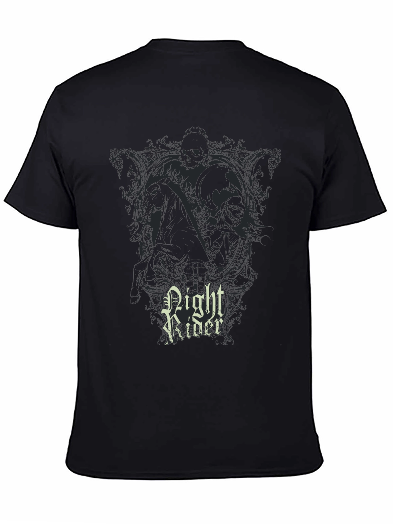 Night Rider Graphic Print Black T-Shirt