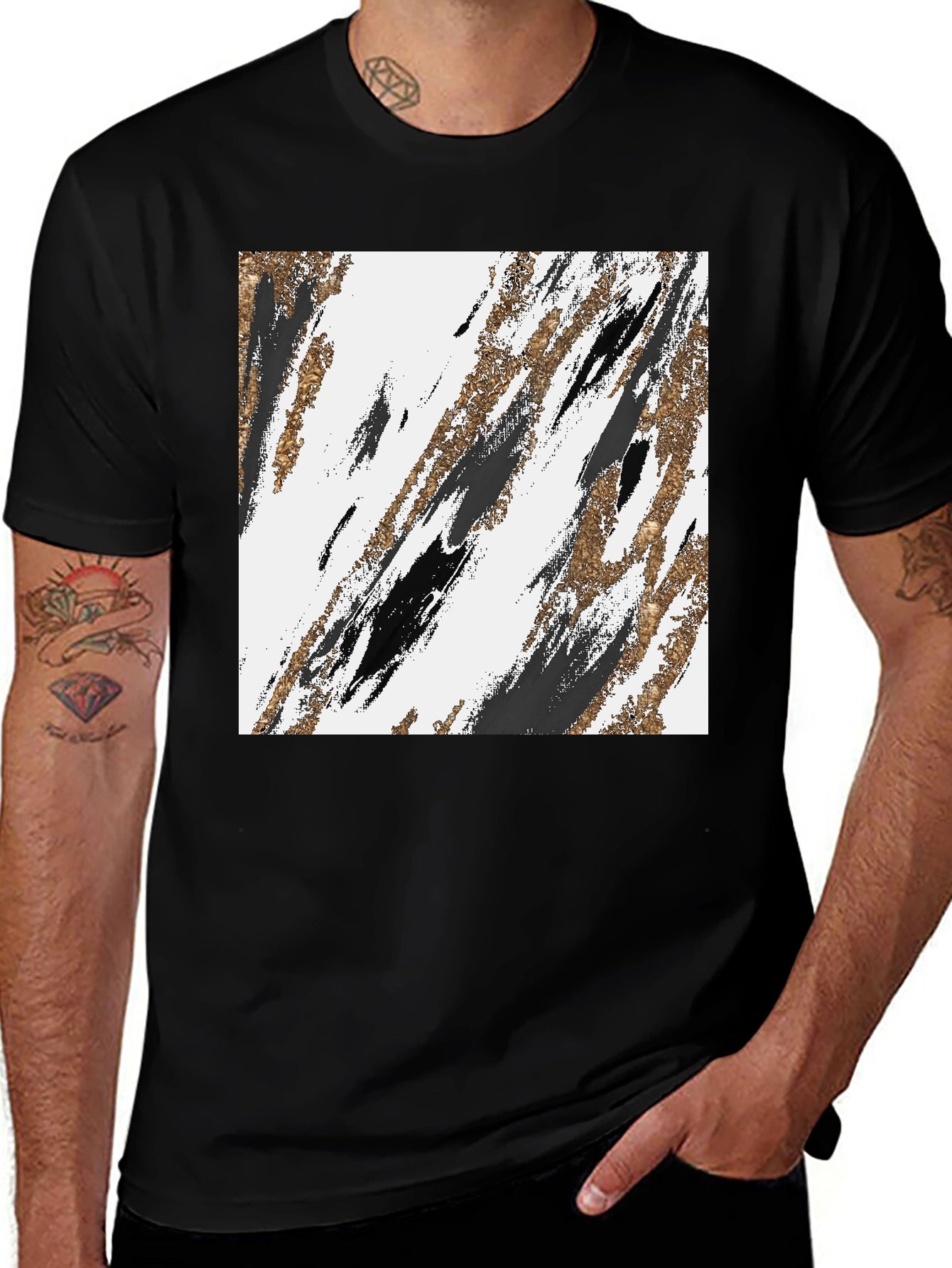 Abstract Brushstroke Graphic Tee - Modern Casual