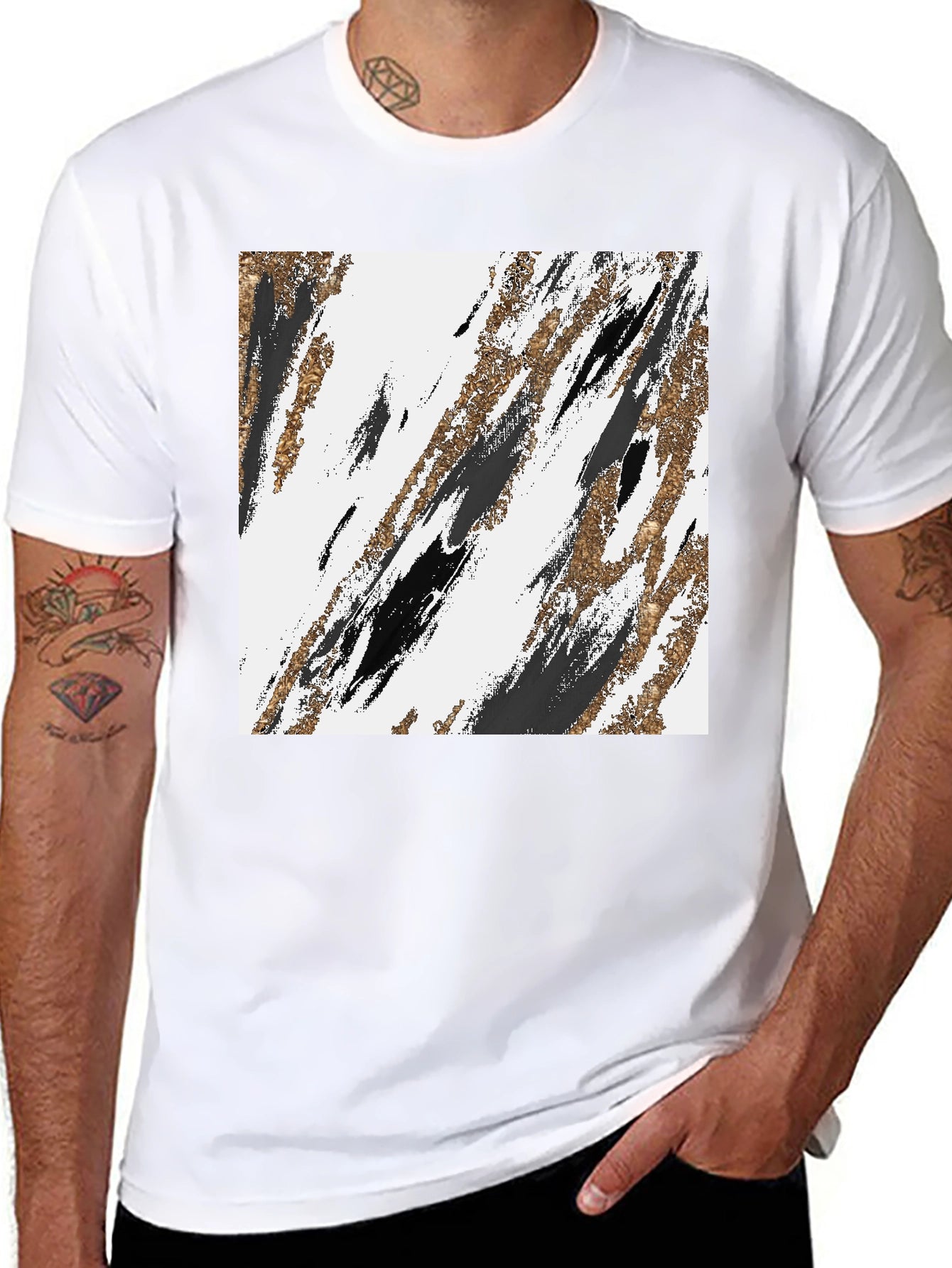 Abstract Brushstroke Graphic Tee - Modern Casual
