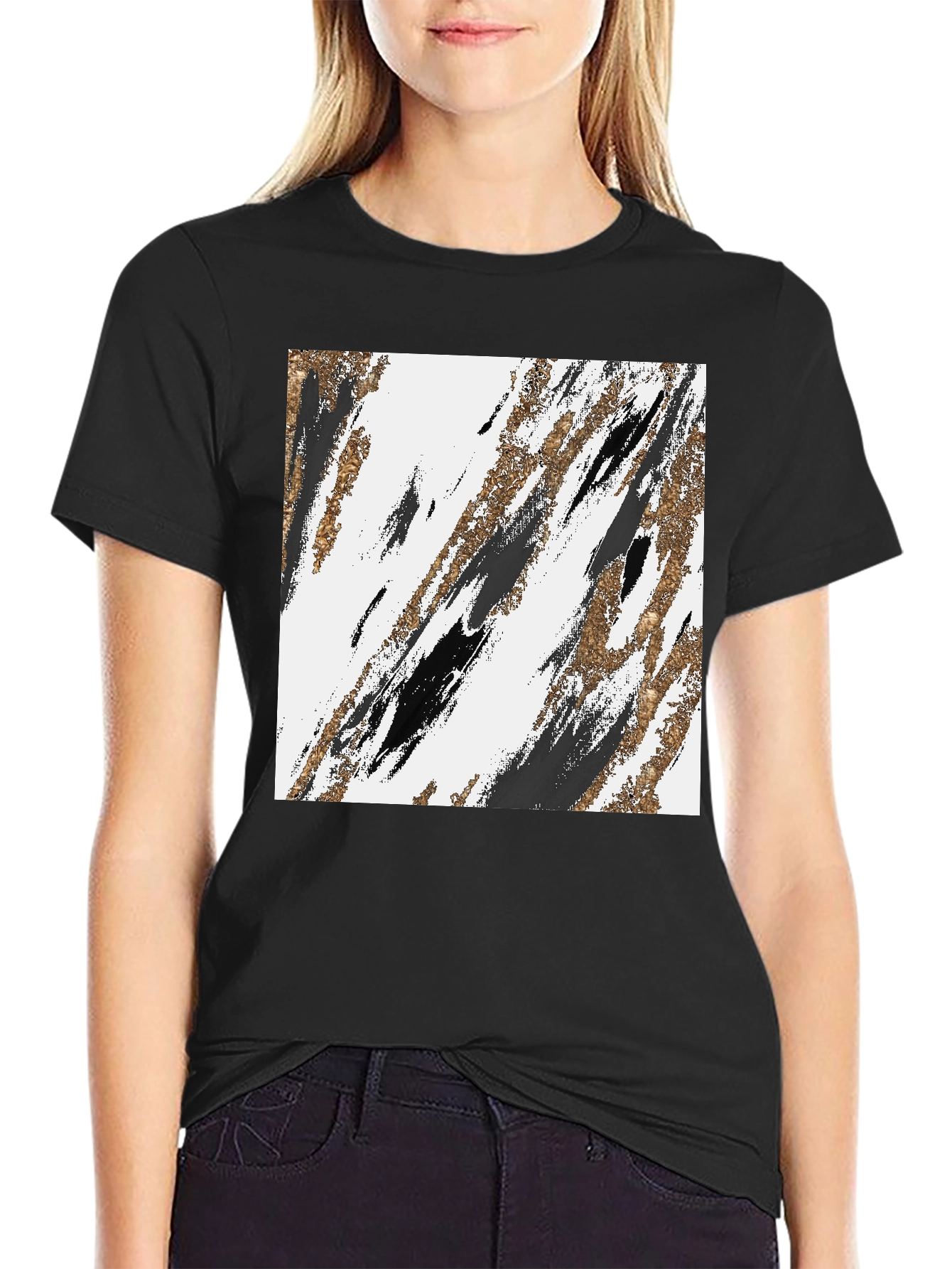 Abstract Brushstroke Graphic Tee - Modern Casual