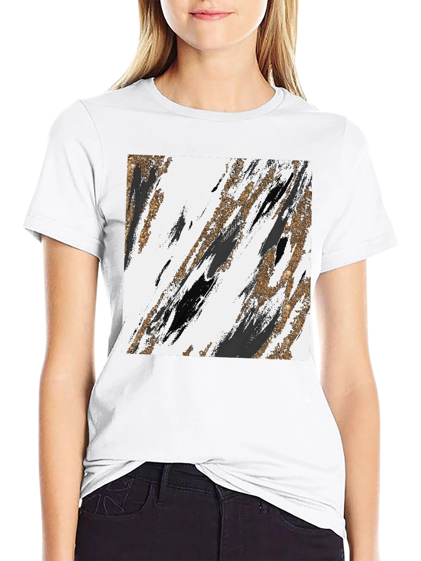 Abstract Brushstroke Graphic Tee - Modern Casual