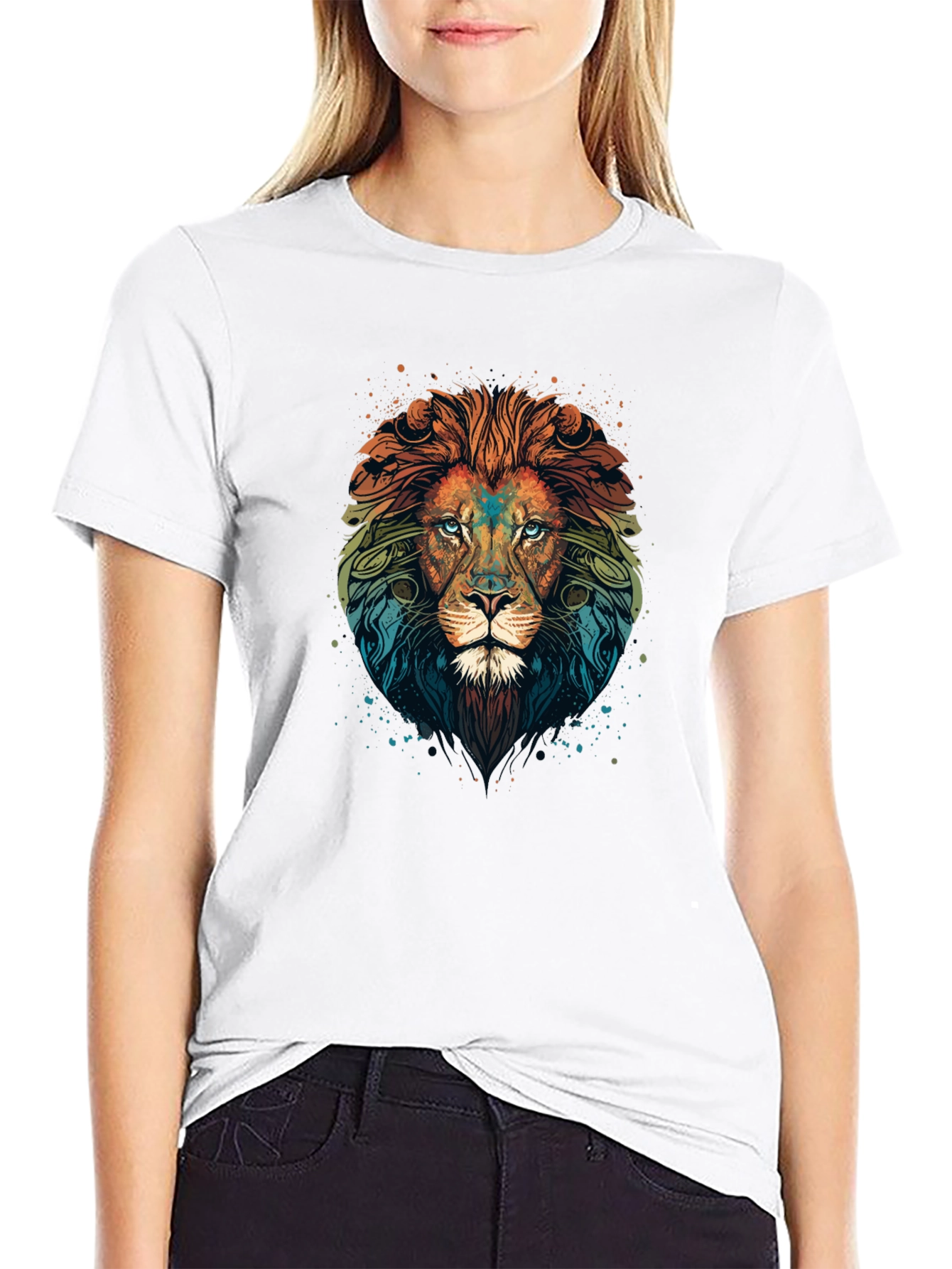 Lion Head Graphic Black T-Shirt
