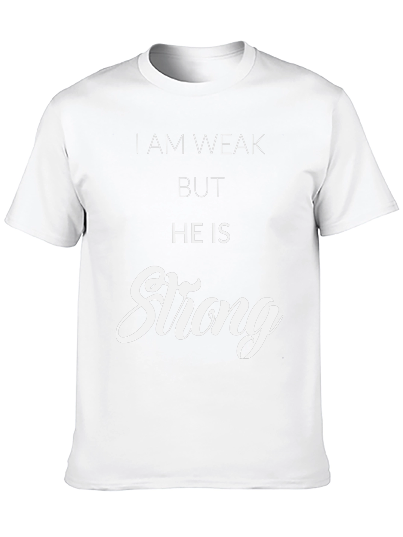 Inspirational He Is Strong Graphic Tee - Black