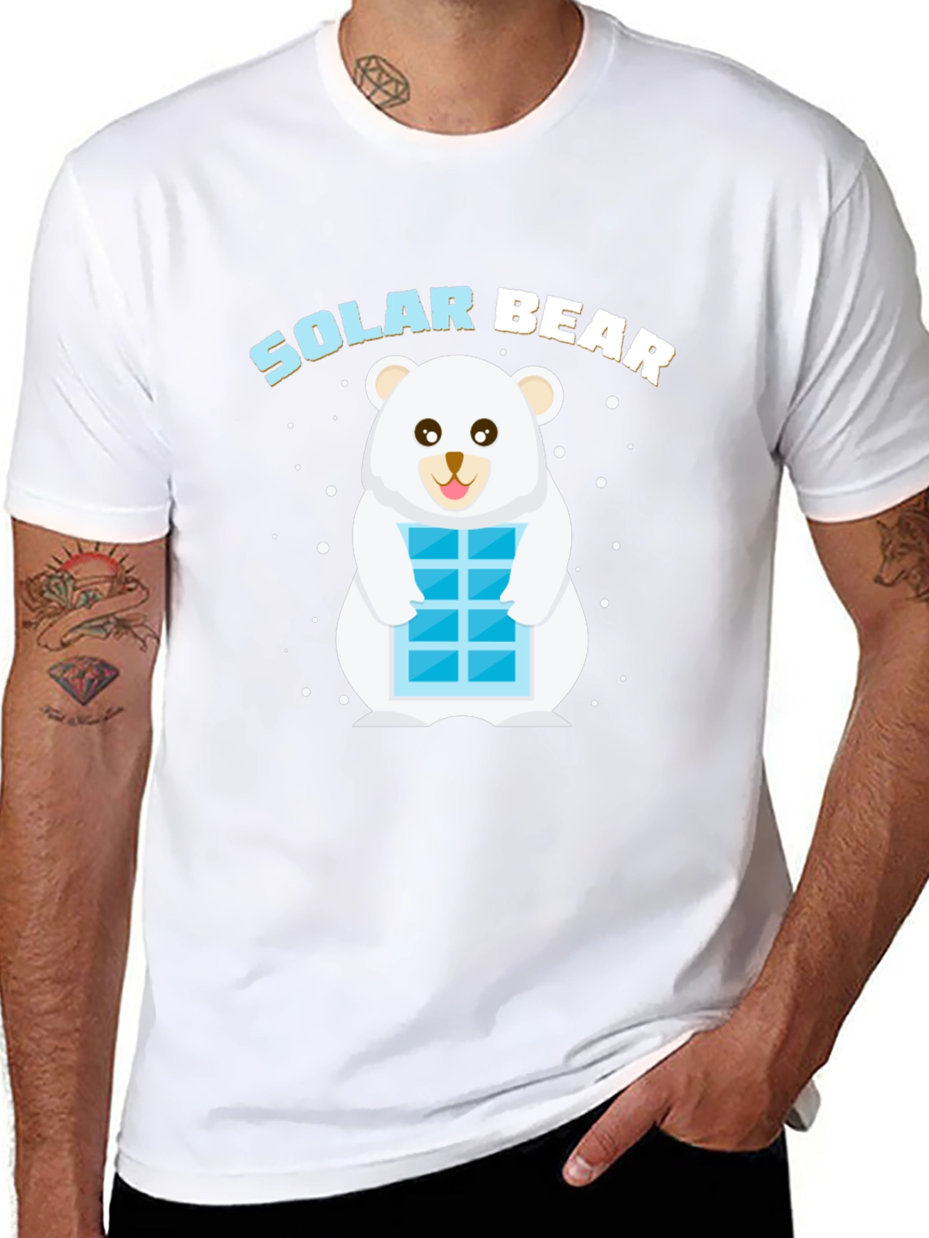 Solar Bear Graphic T-Shirt - Black Cotton Blend