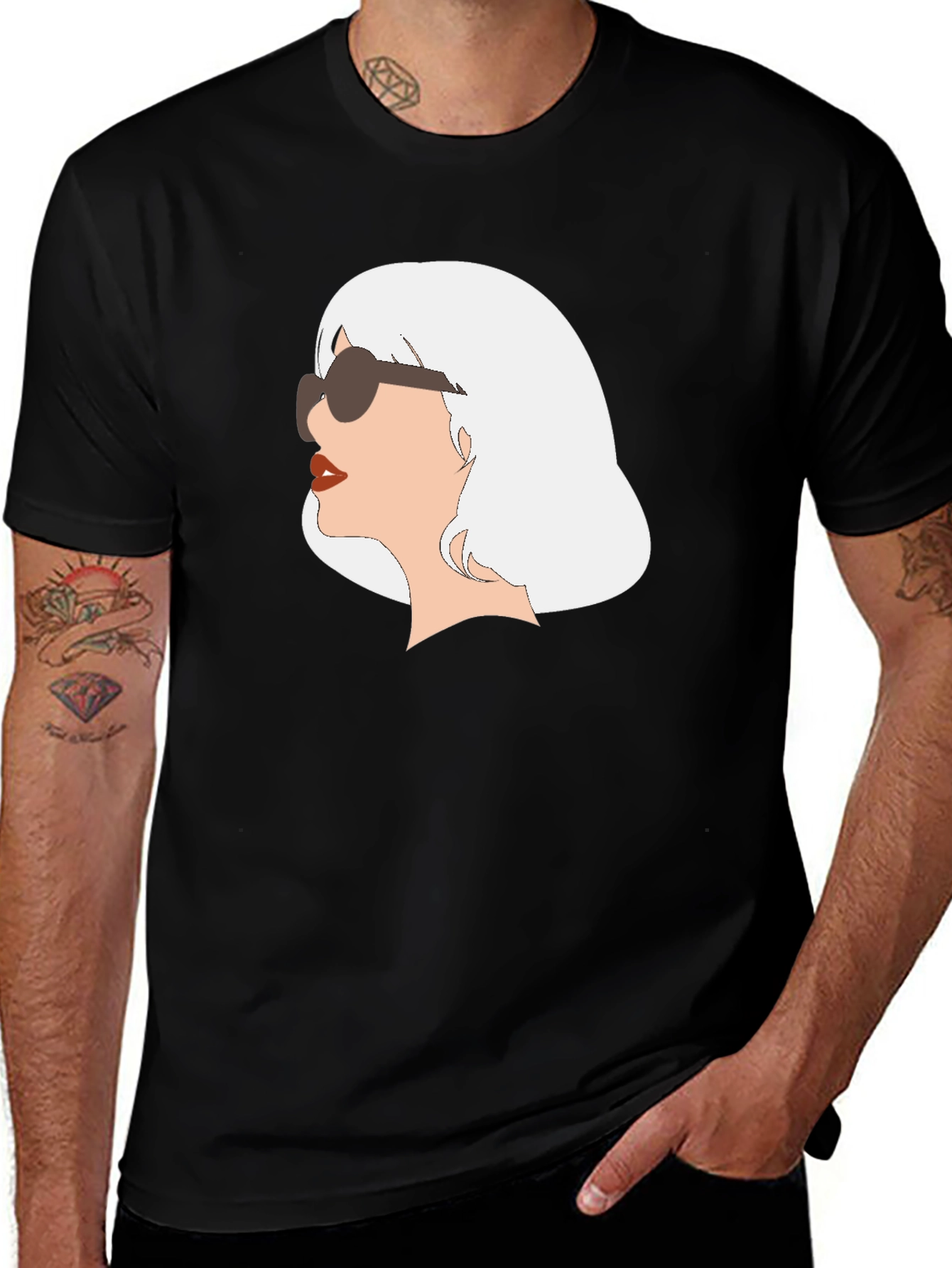 Retro Chic Tee - Woman with Sunglasses Graphic