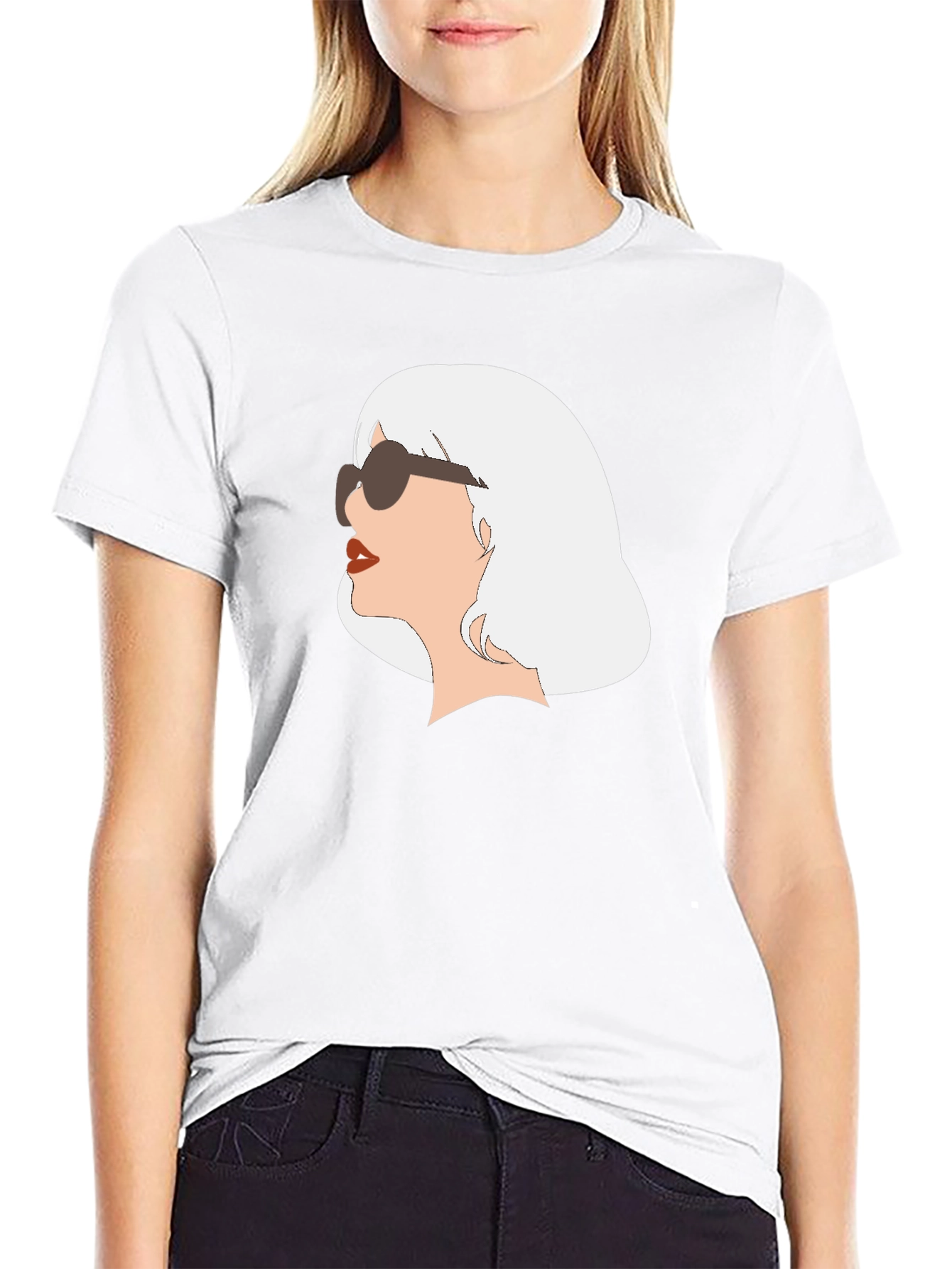 Retro Chic Tee - Woman with Sunglasses Graphic