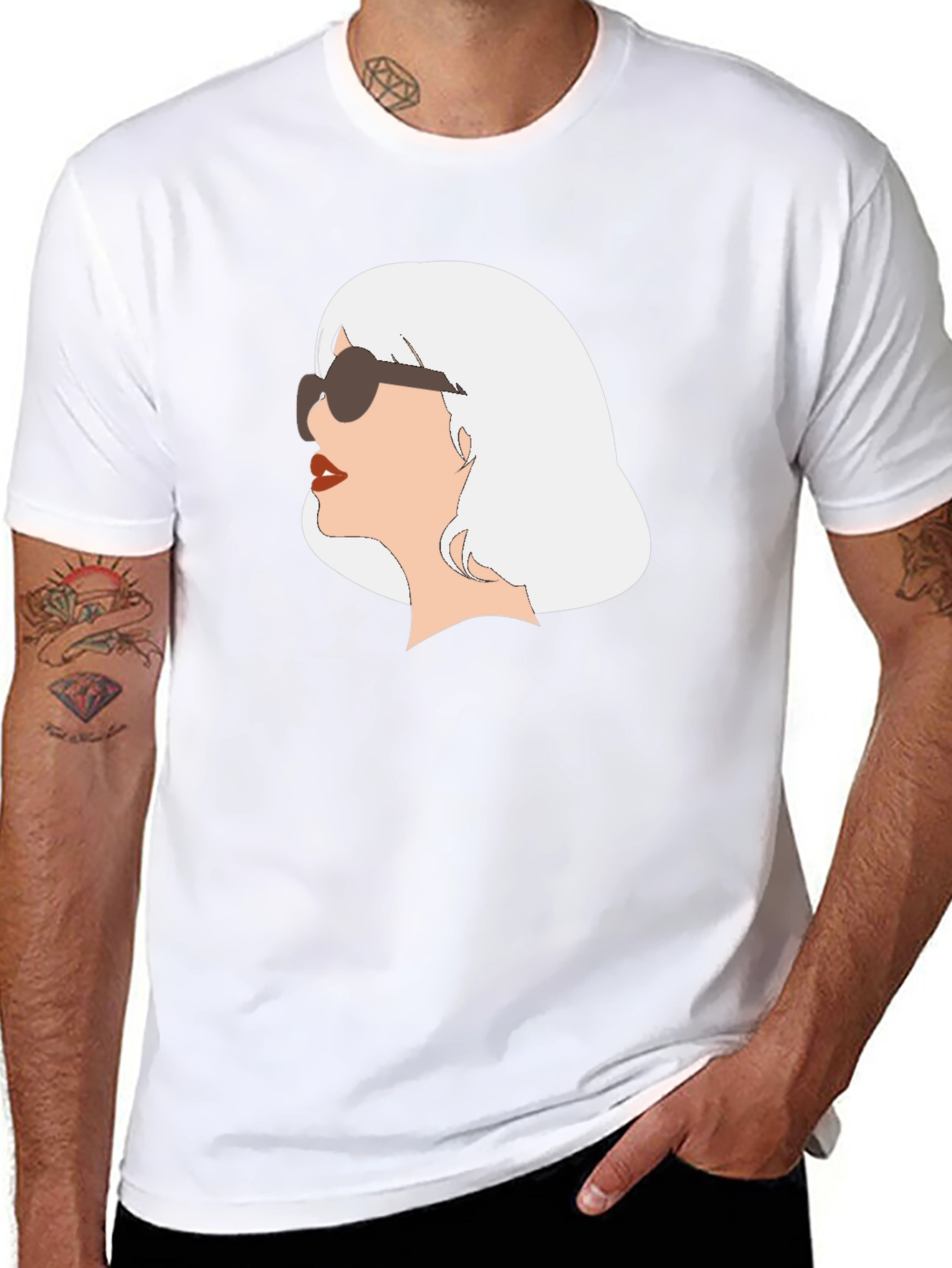 Retro Chic Tee - Woman with Sunglasses Graphic