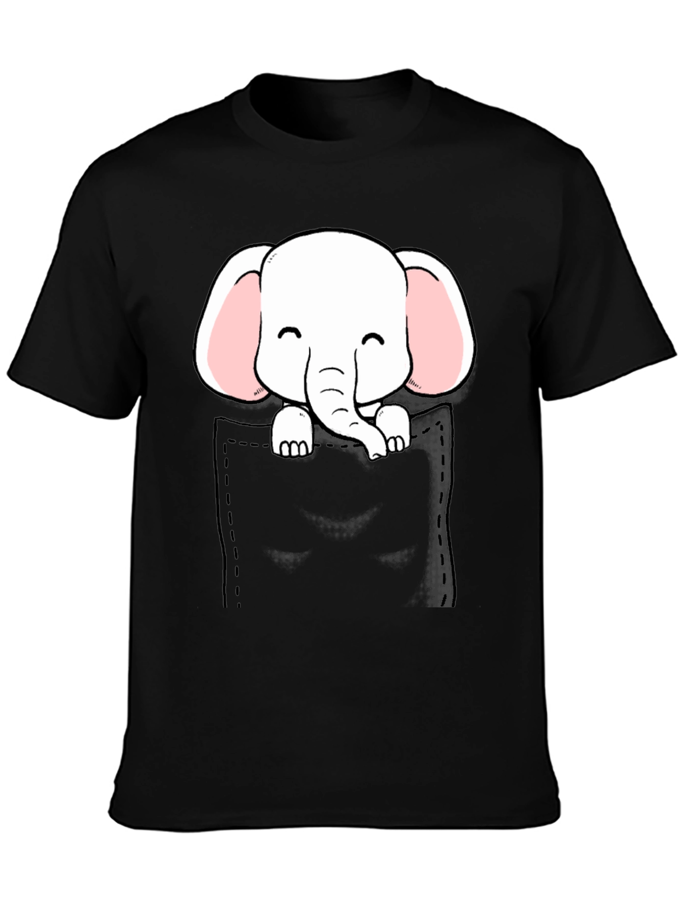 Cute Elephant Pocket T-Shirt
