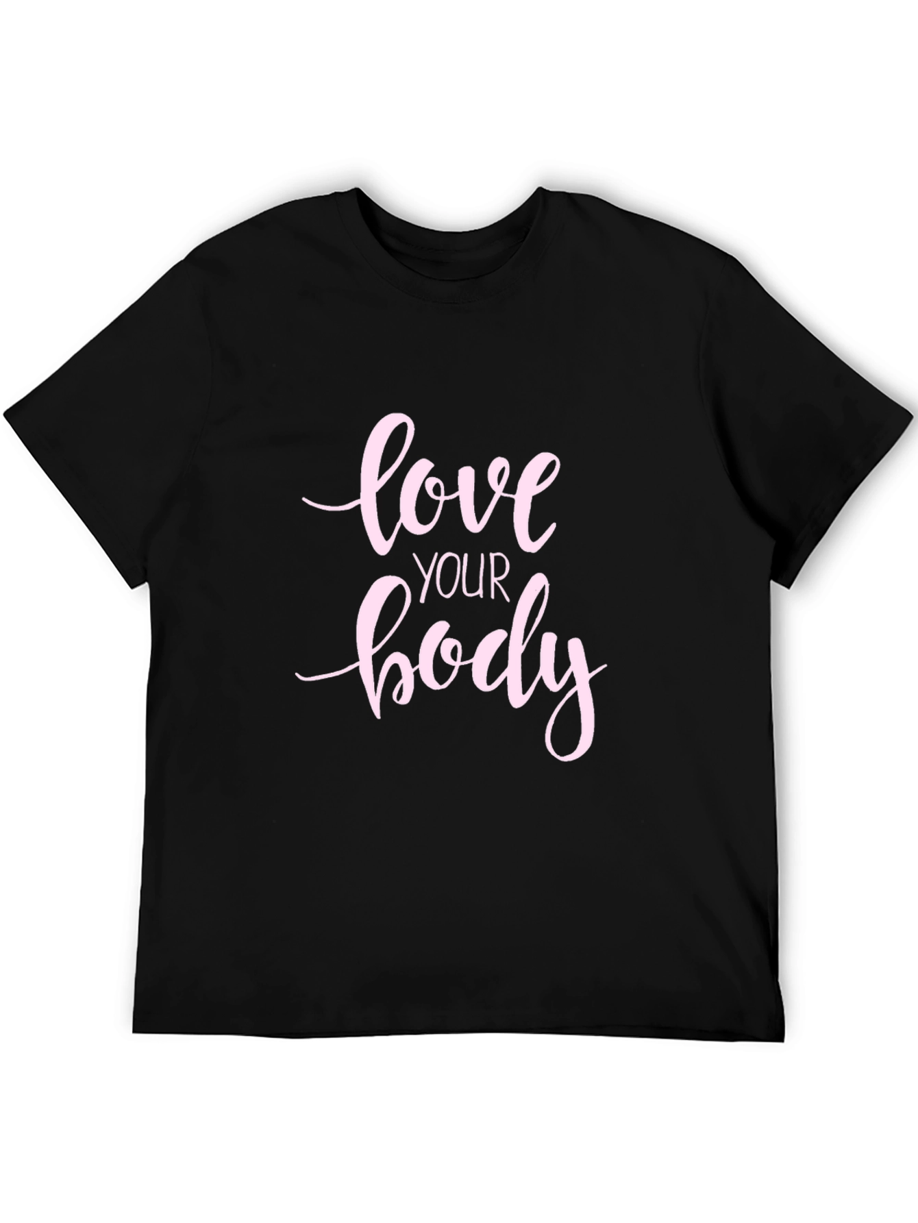 Love Your Body Graphic Tee - Black Cotton T-Shirt