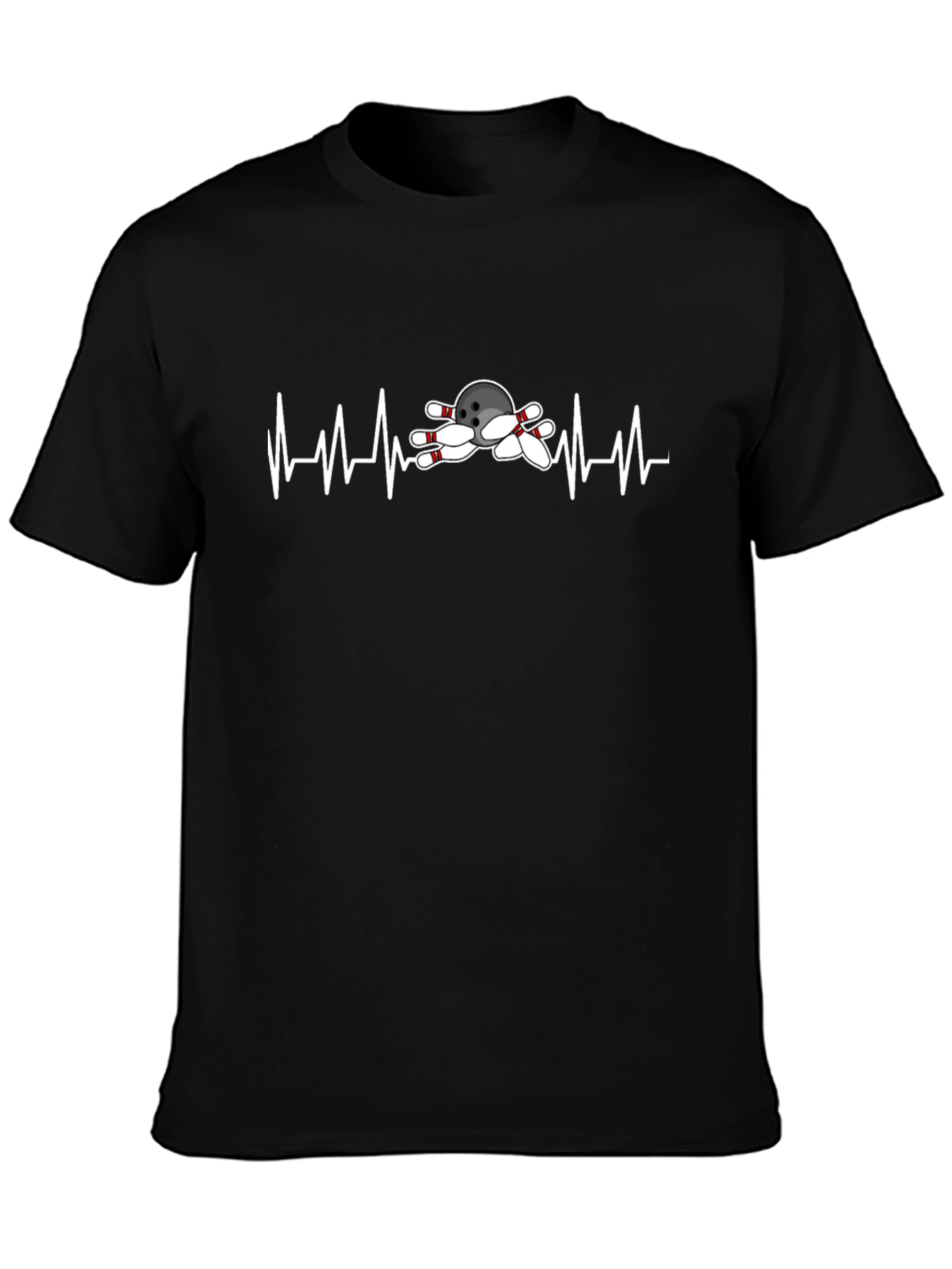 Bowling Heartbeat Graphic Tee - Black