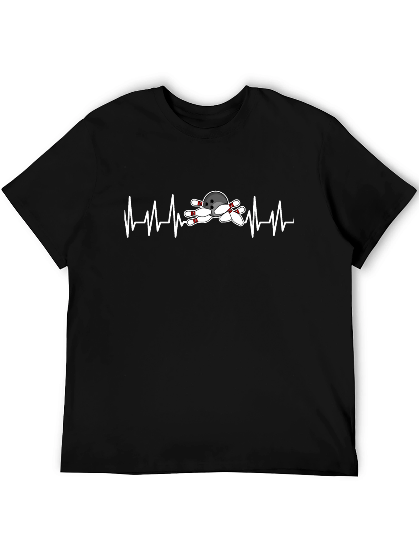 Bowling Heartbeat Graphic Tee - Black