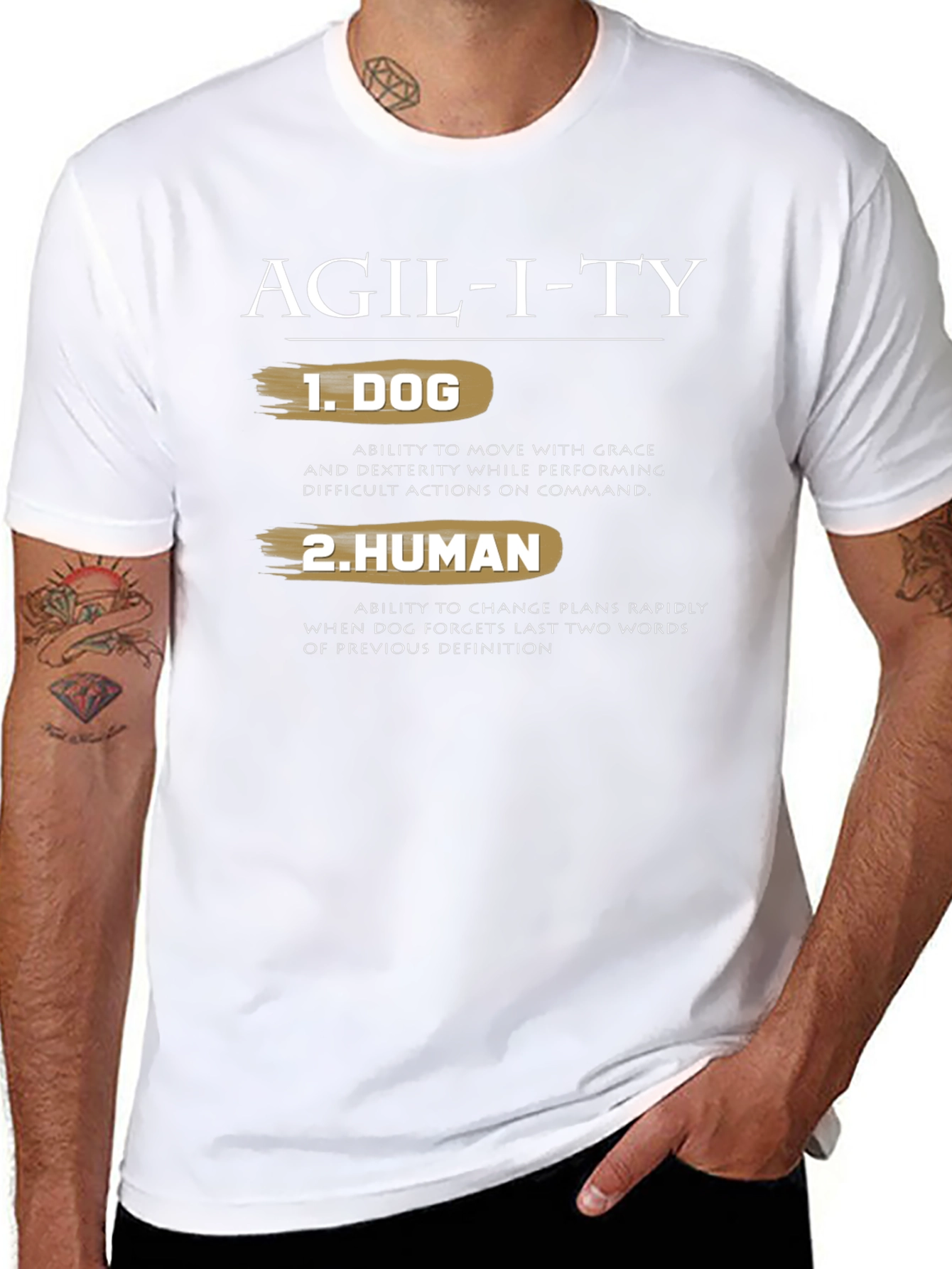 Agility Dog Human Graphic Tee - Funny T-Shirt