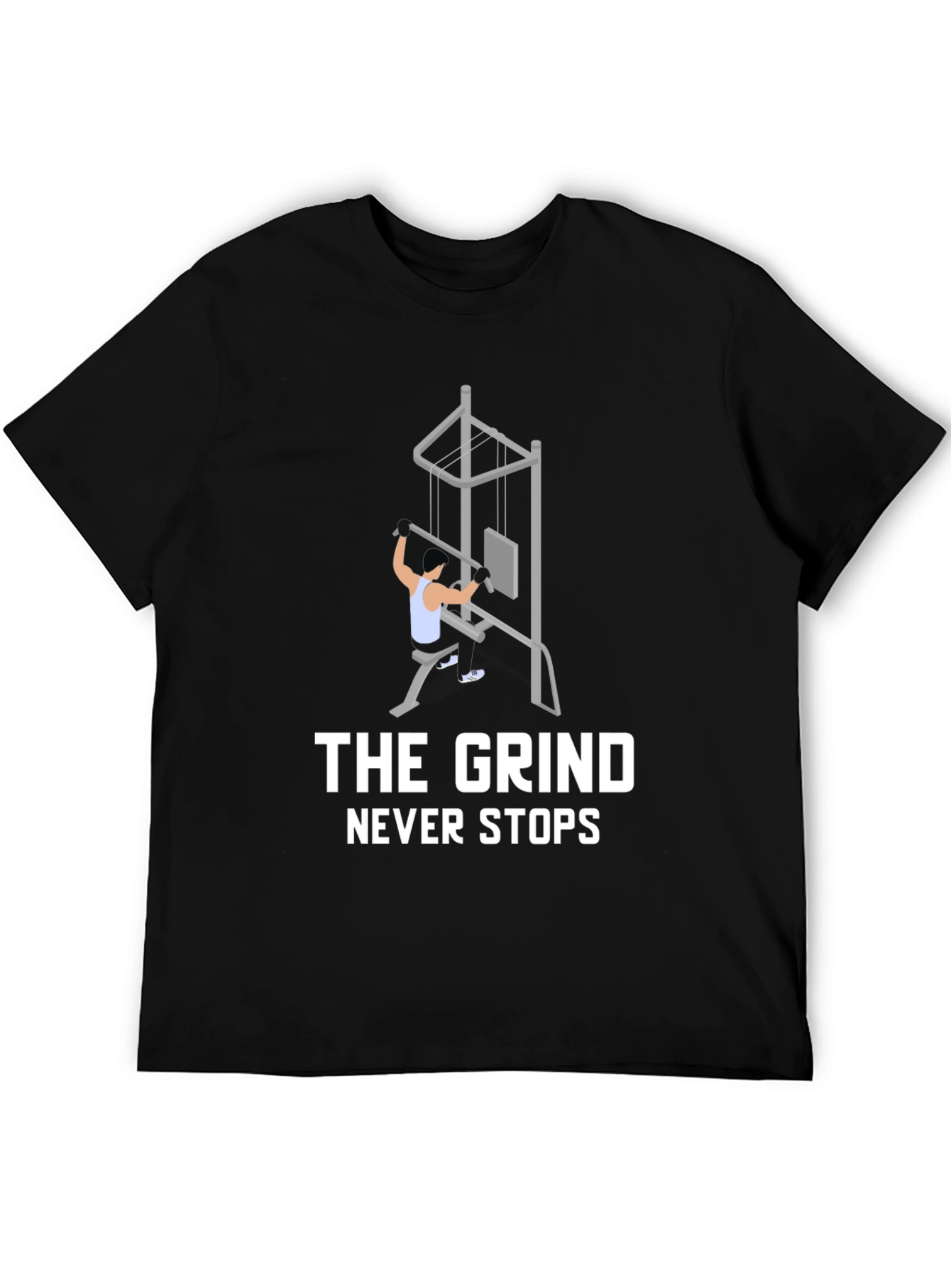 The Grind Never Stops Black Graphic Tee