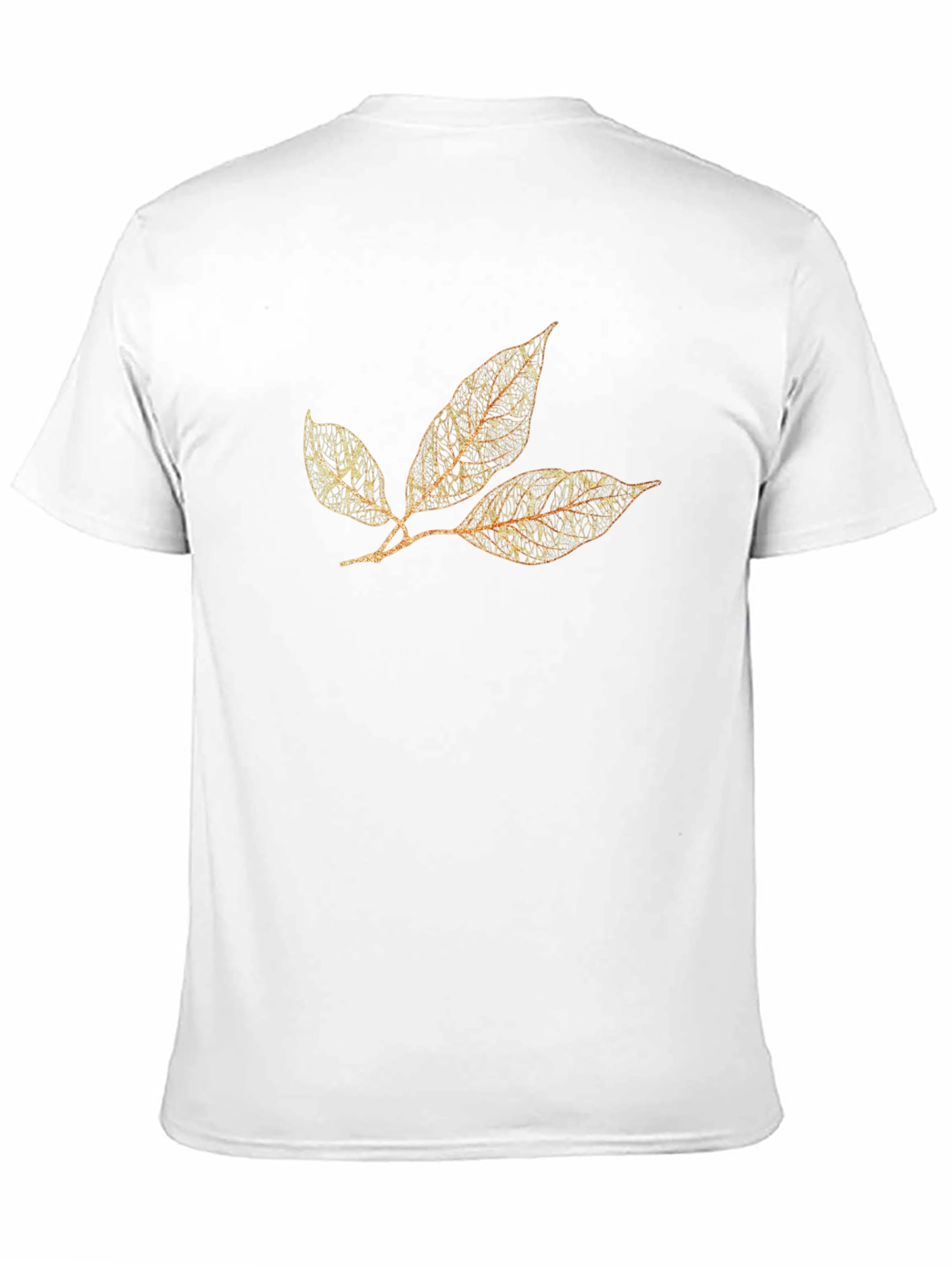 Botanical Leaf Print Black T-Shirt