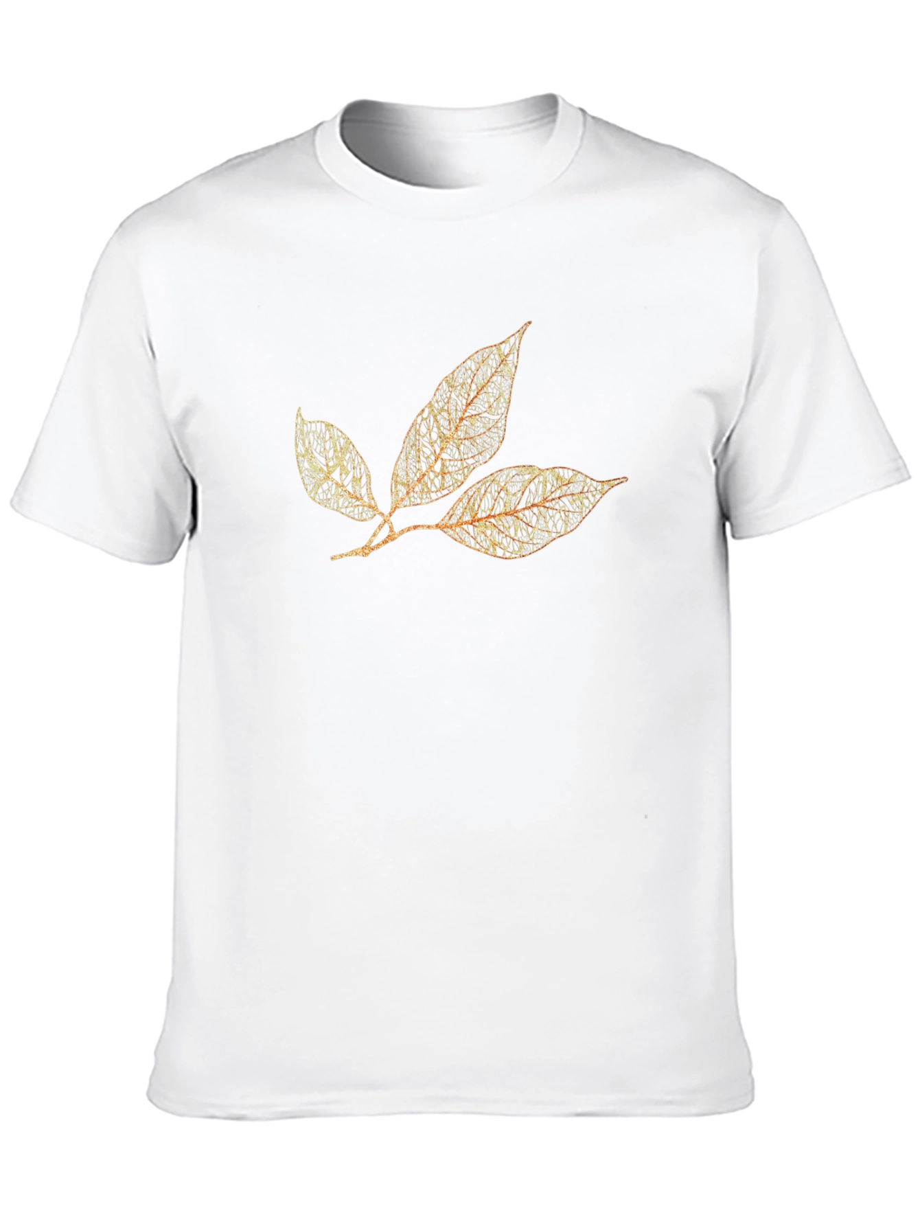 Botanical Leaf Print Black T-Shirt