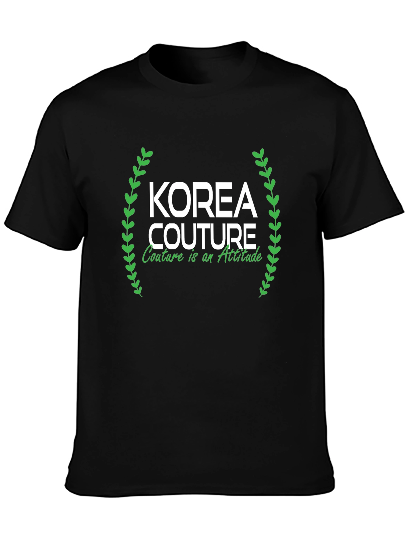 Korea Couture Black Graphic Tee