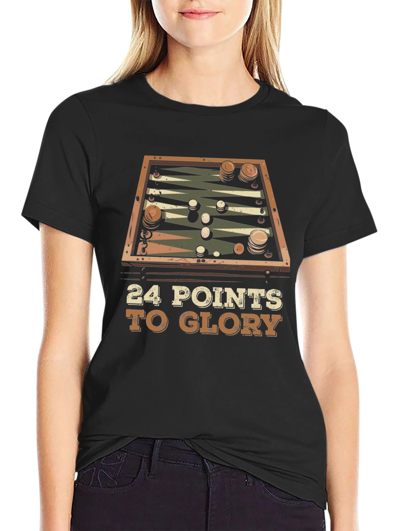 Backgammon T-Shirt: 24 Points to Glory!