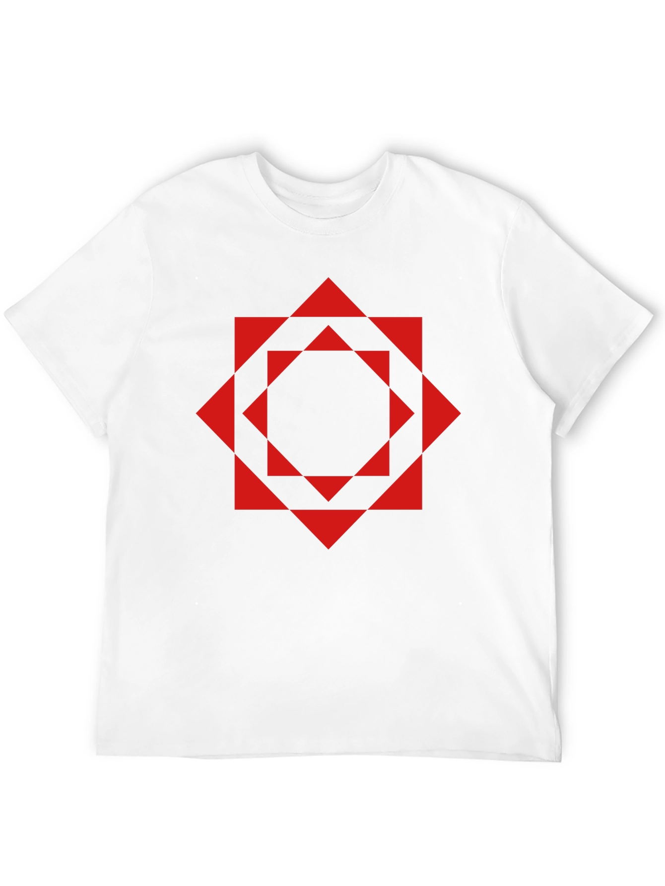 Geometric Red Square Black T-Shirt