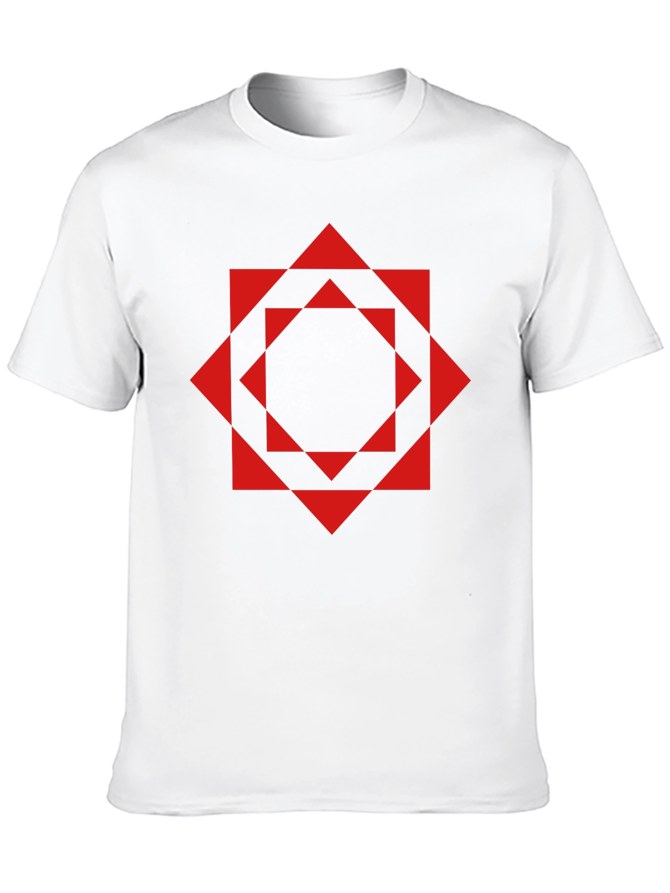 Geometric Red Square Black T-Shirt