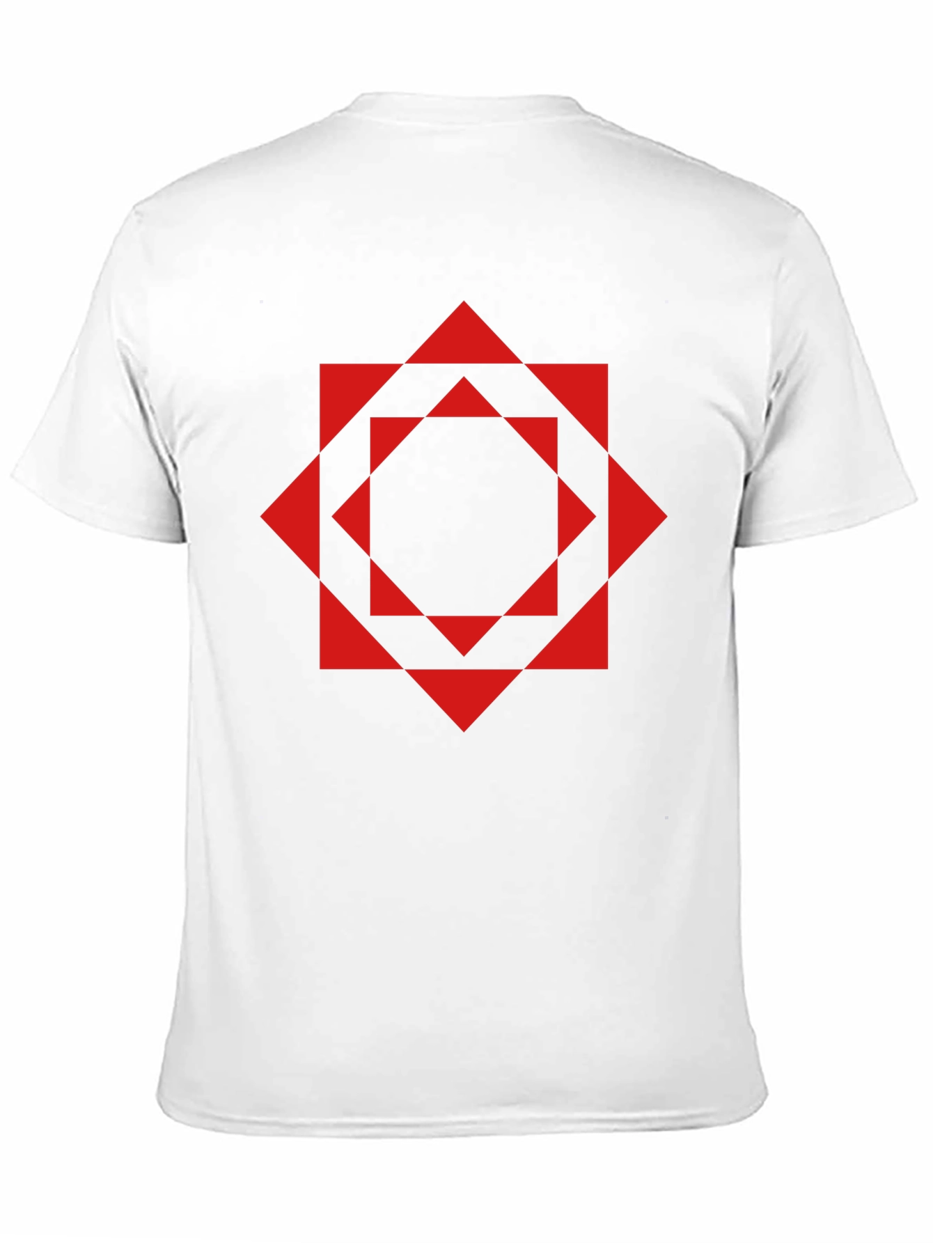 Geometric Red Square Black T-Shirt