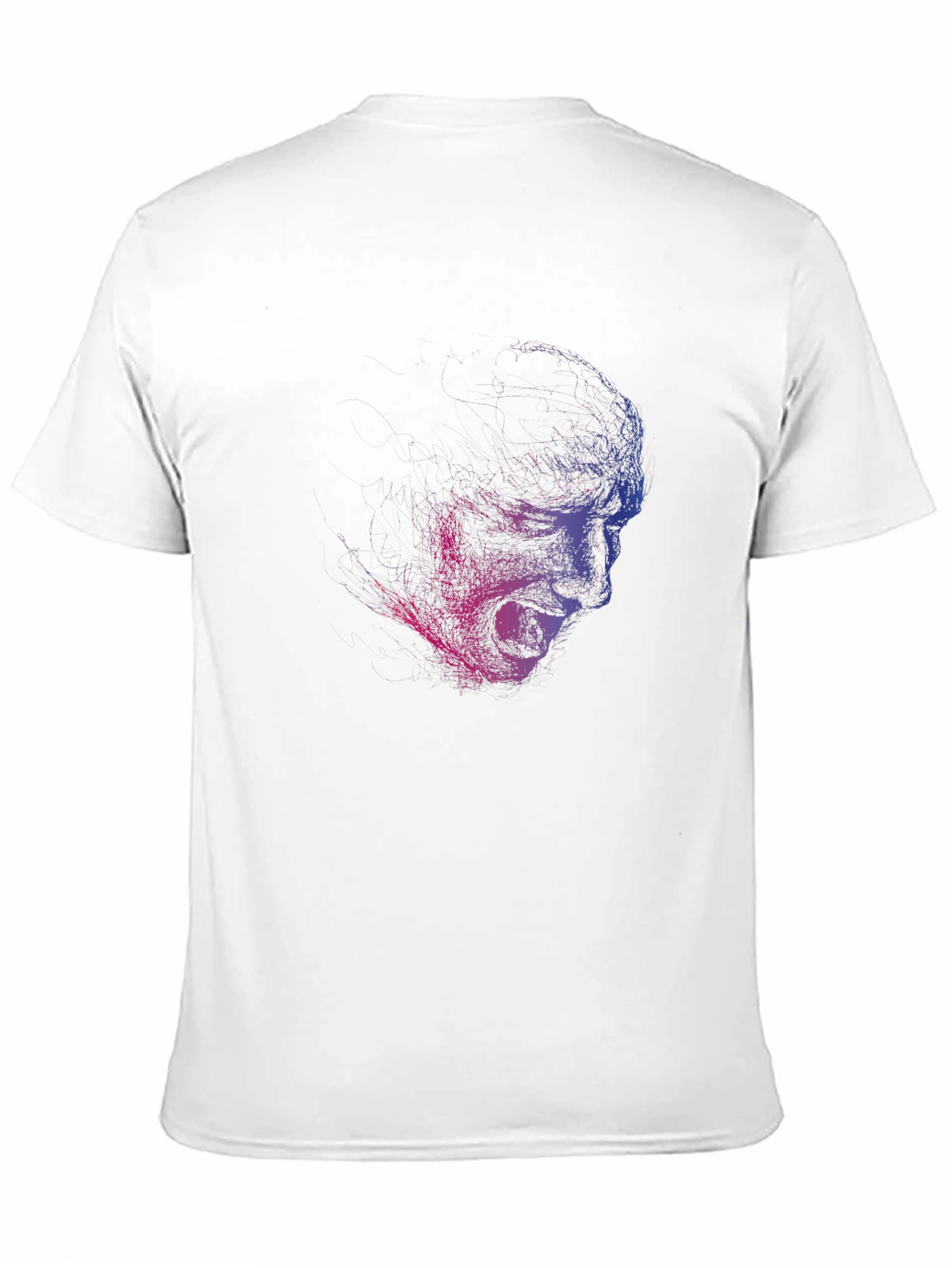 Edgy Screaming Face Graphic Black T-Shirt