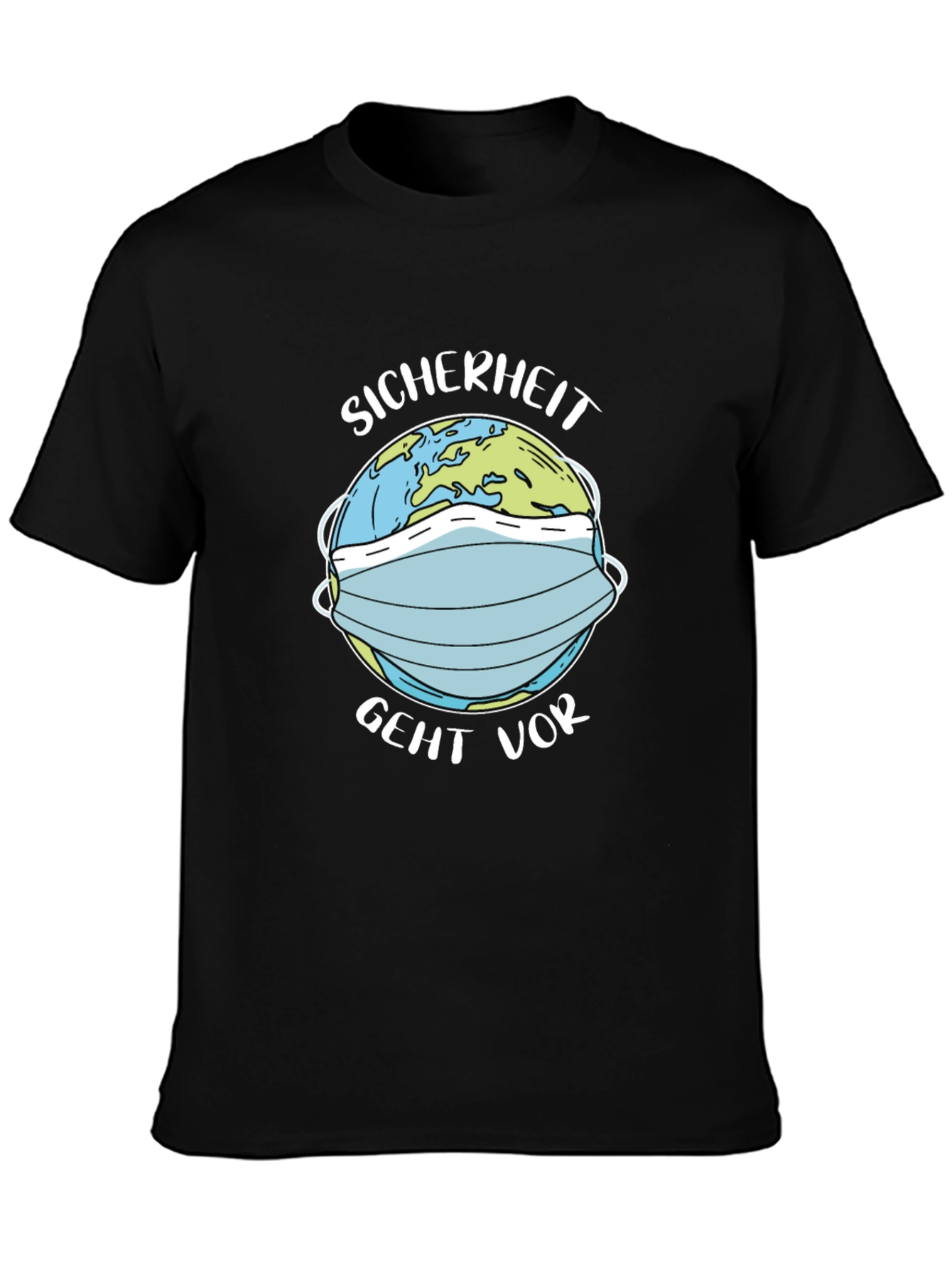 Earth Masked Black Tee - Safety First!