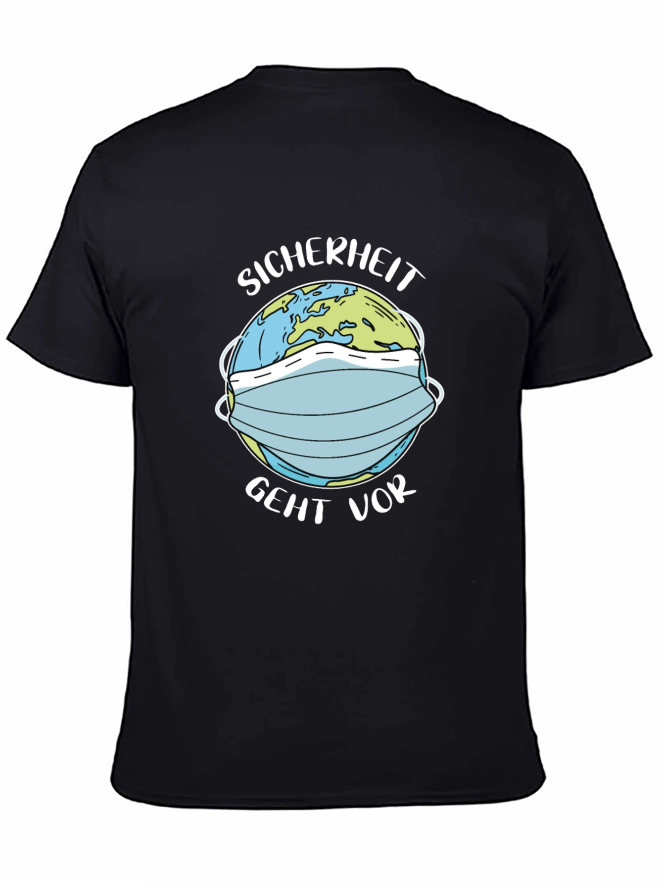 Earth Masked Black Tee - Safety First!
