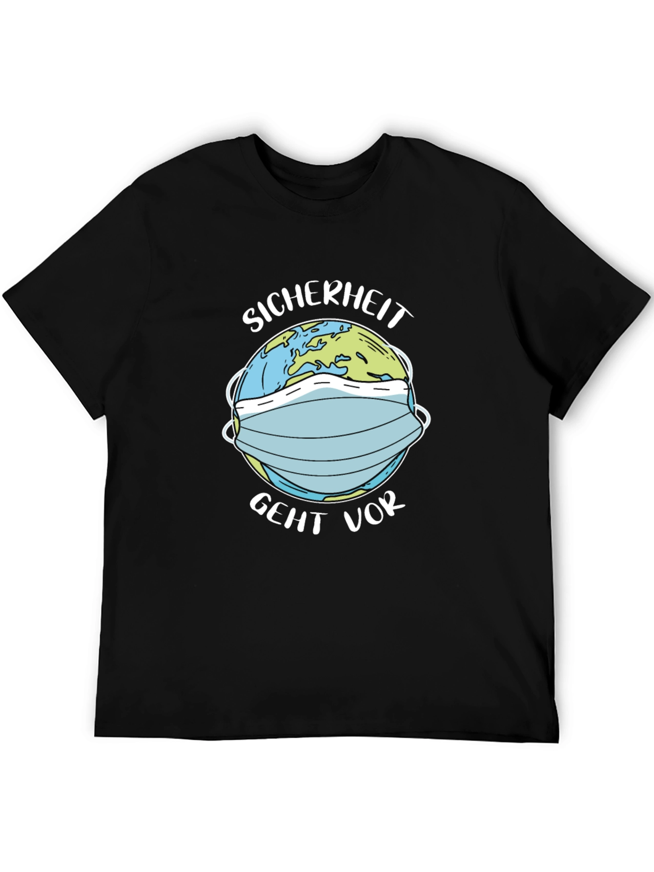 Earth Masked Black Tee - Safety First!