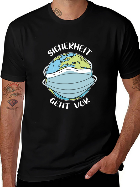 Earth Masked Black Tee - Safety First!