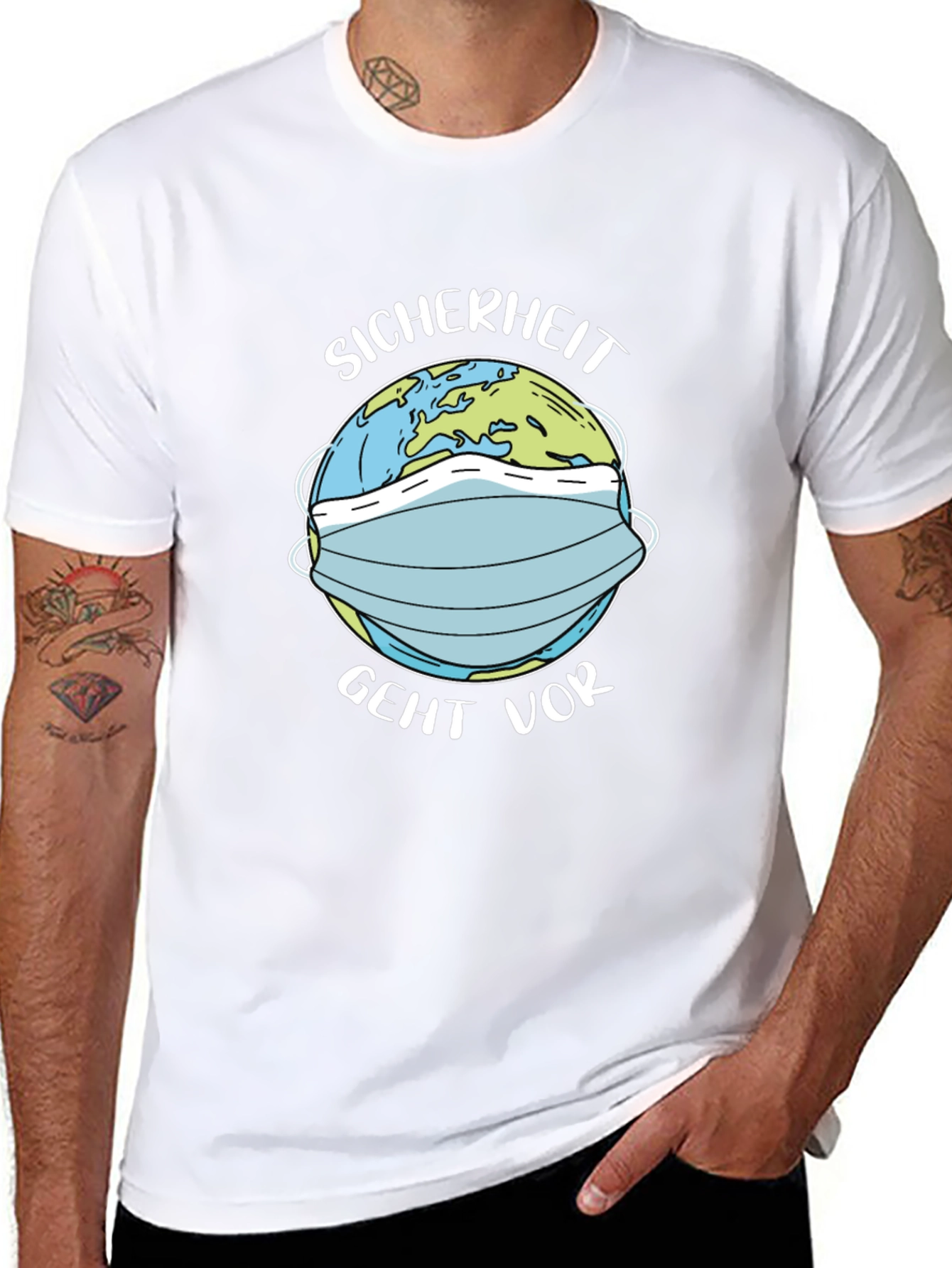 Earth Masked Black Tee - Safety First!