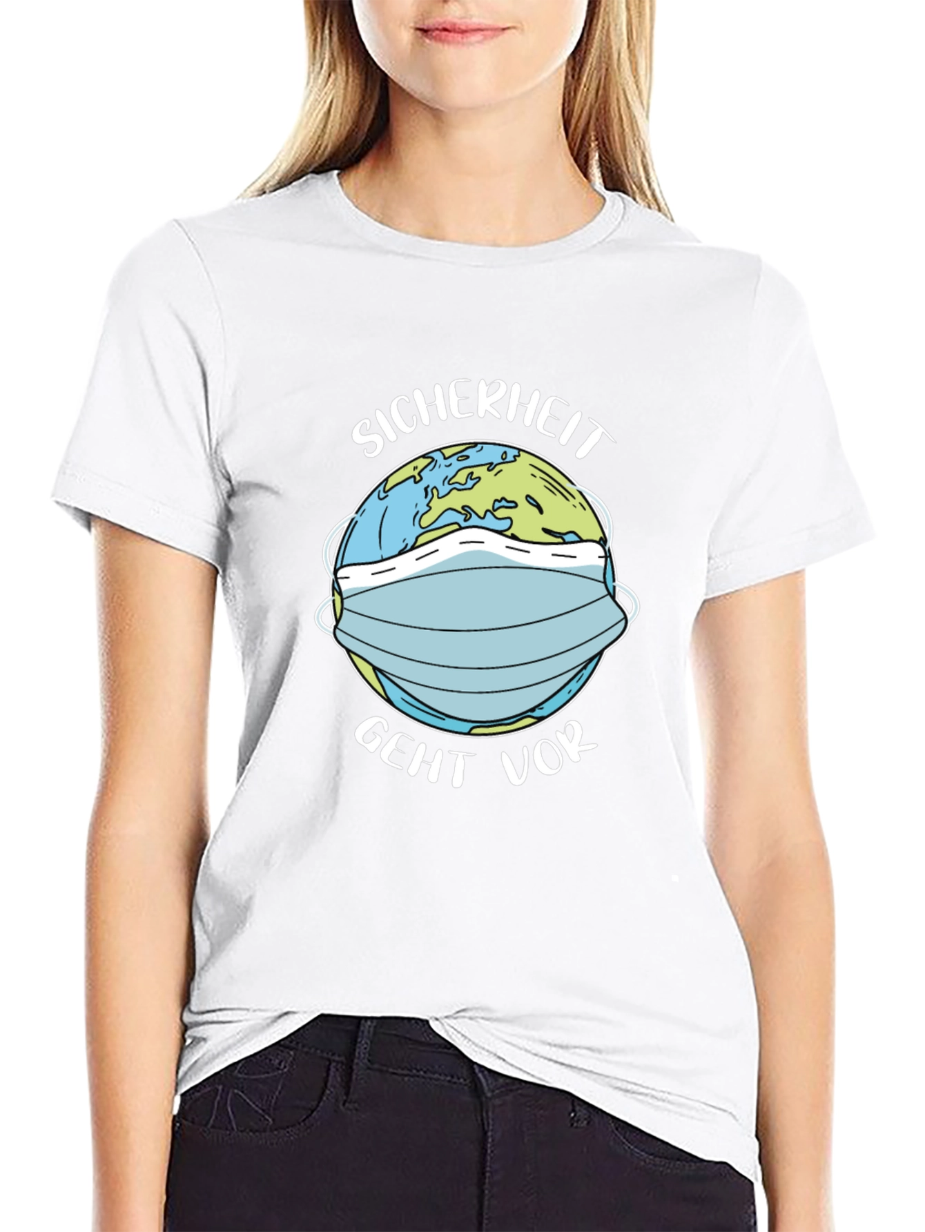 Earth Masked Black Tee - Safety First!