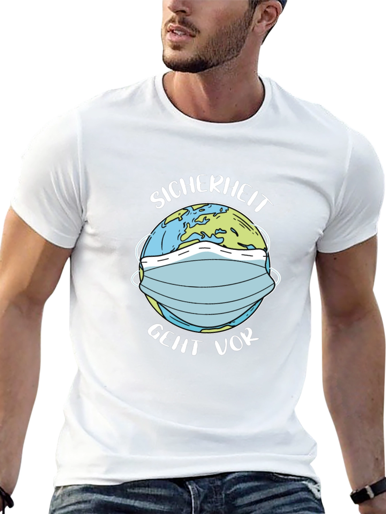 Earth Masked Black Tee - Safety First!