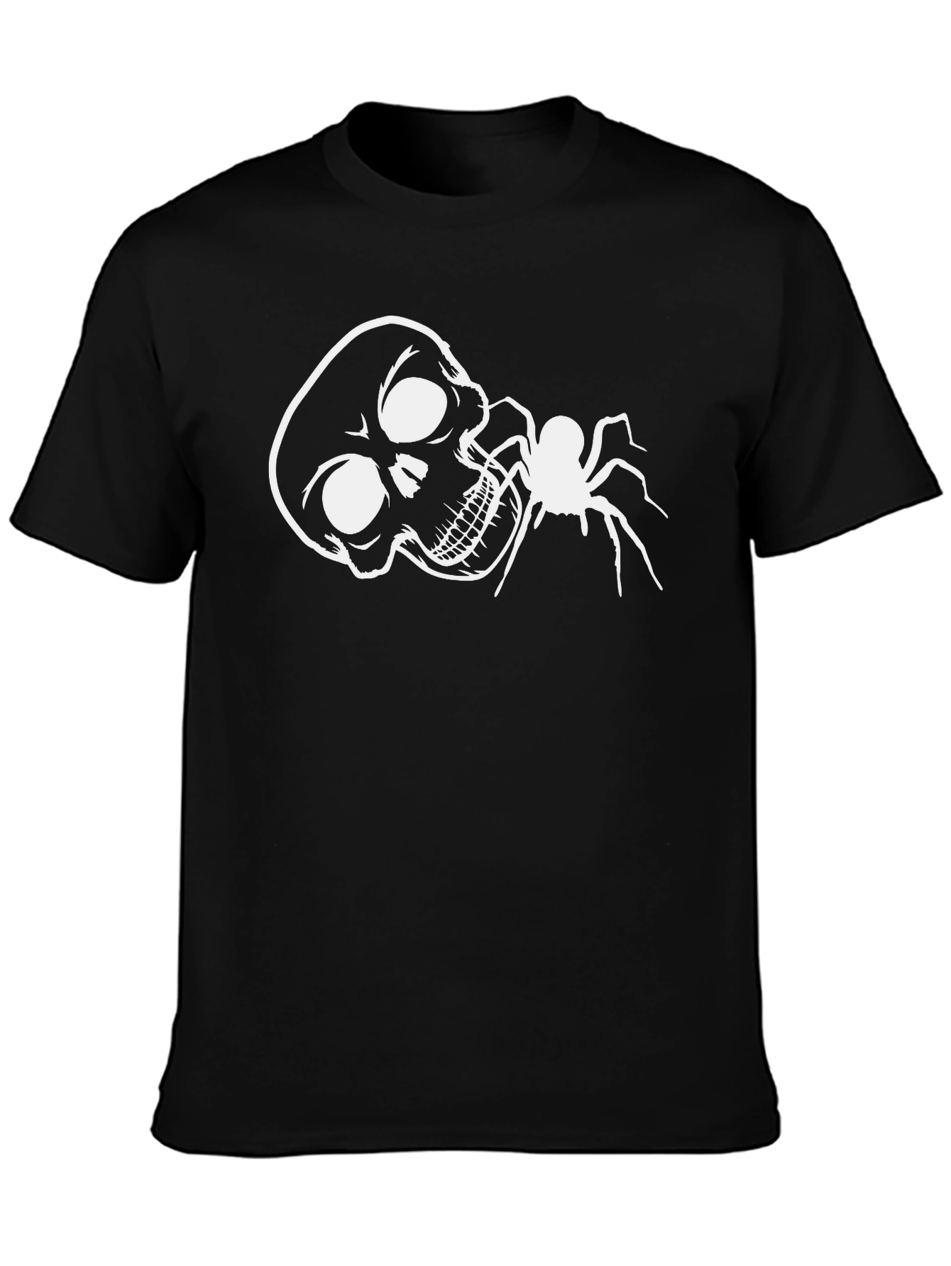 Skull & Spider Graphic Tee - Halloween Style