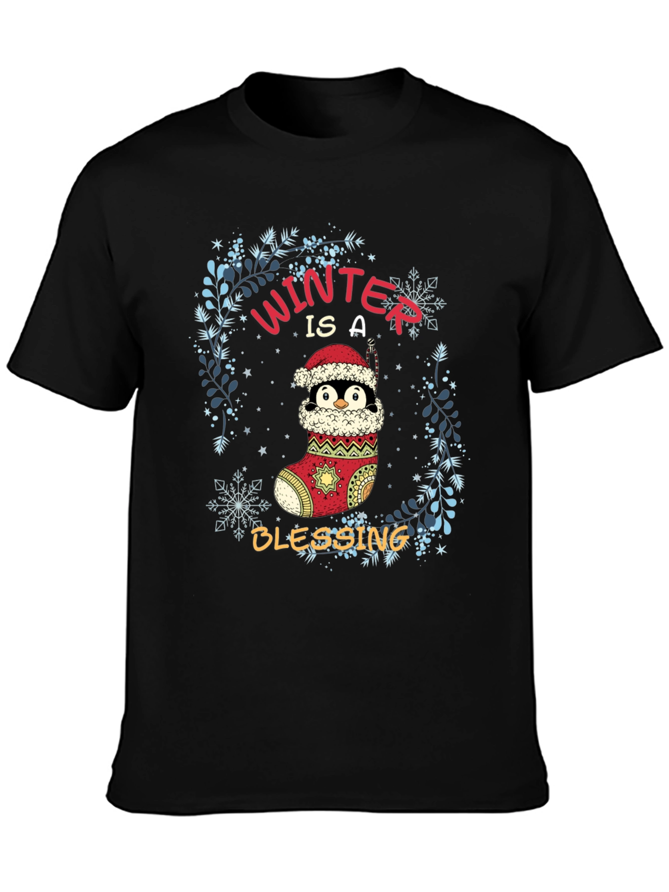 Winter Blessing Penguin Christmas T-Shirt