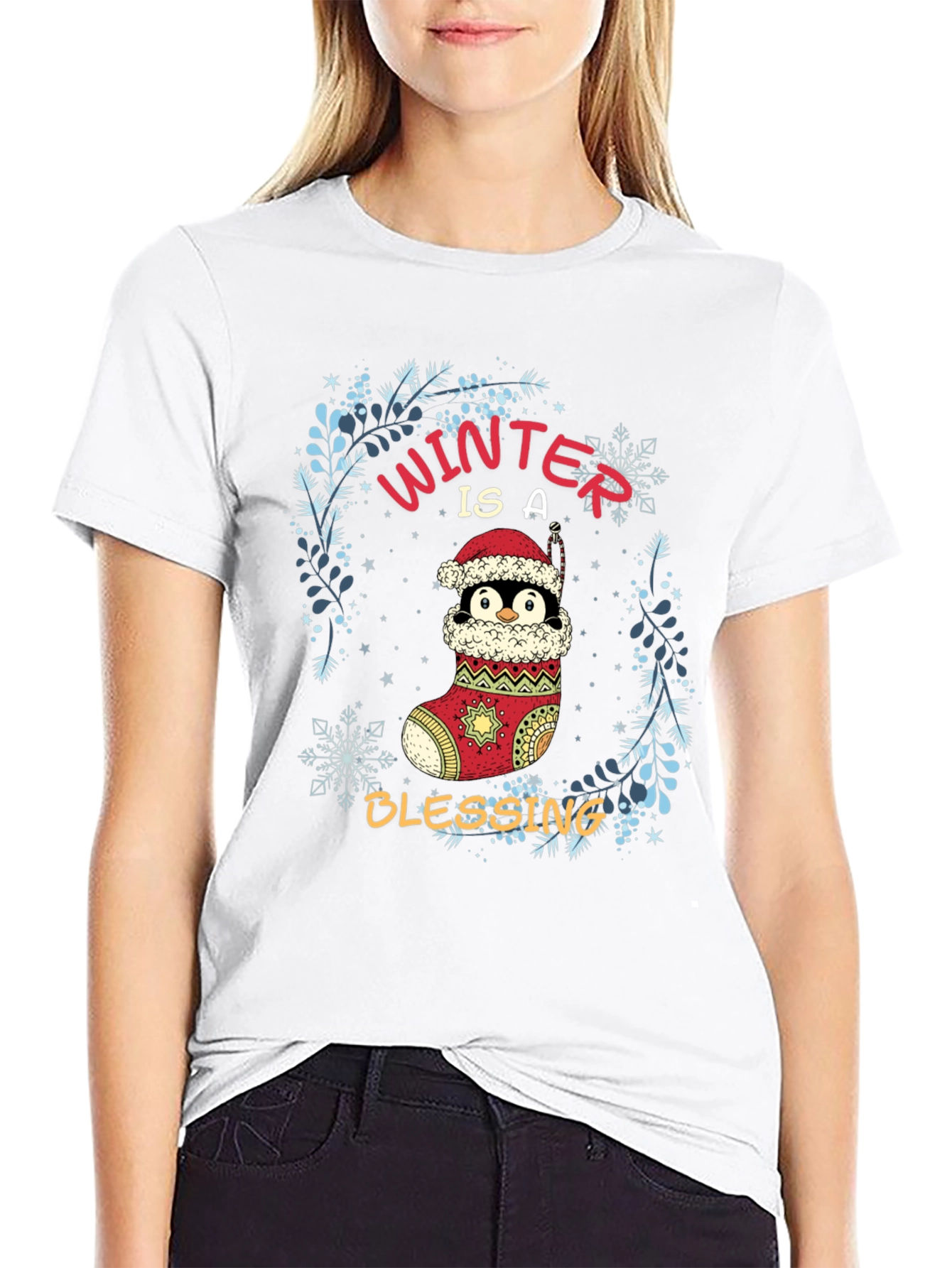 Winter Blessing Penguin Christmas T-Shirt