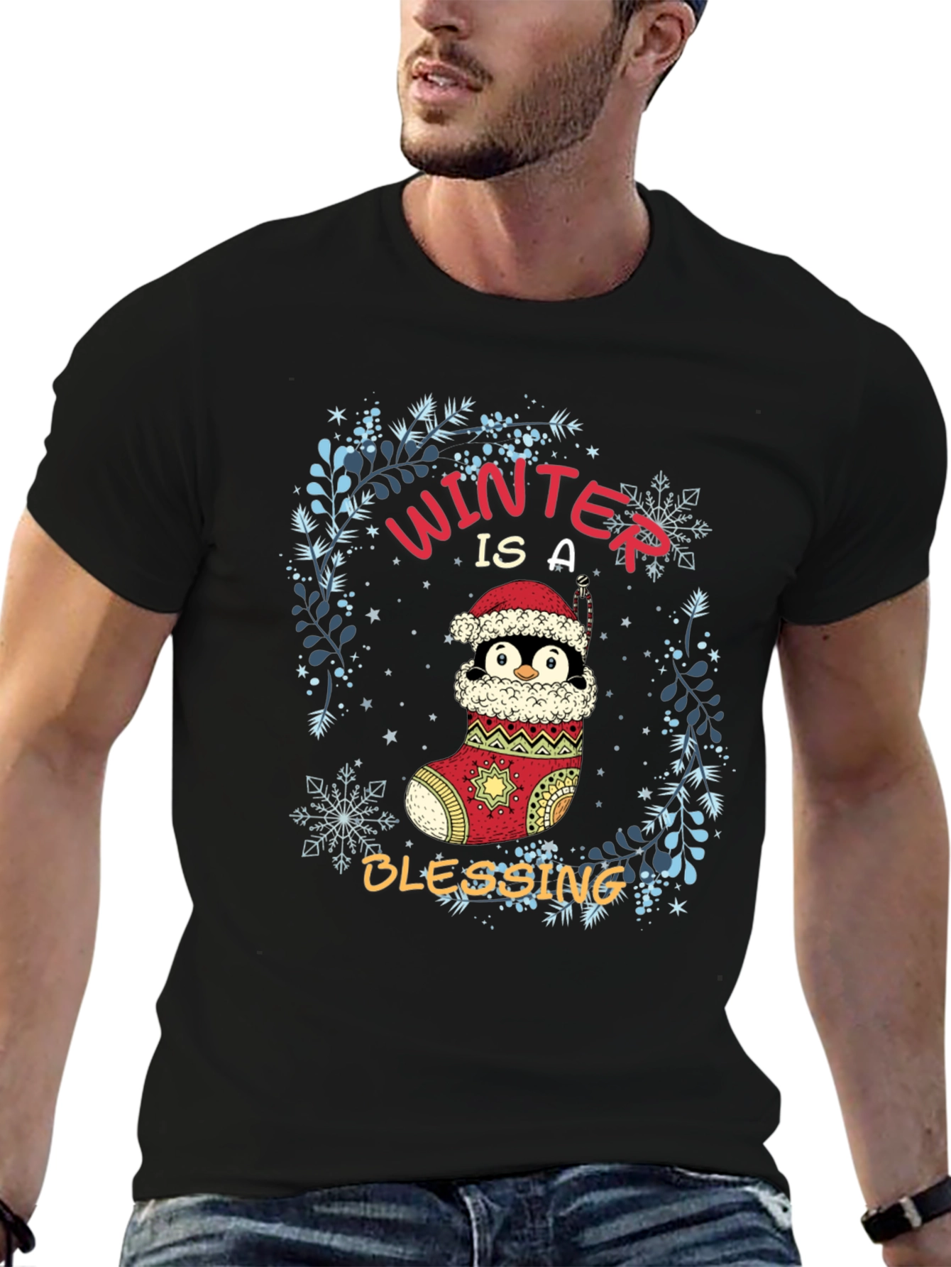 Winter Blessing Penguin Christmas T-Shirt